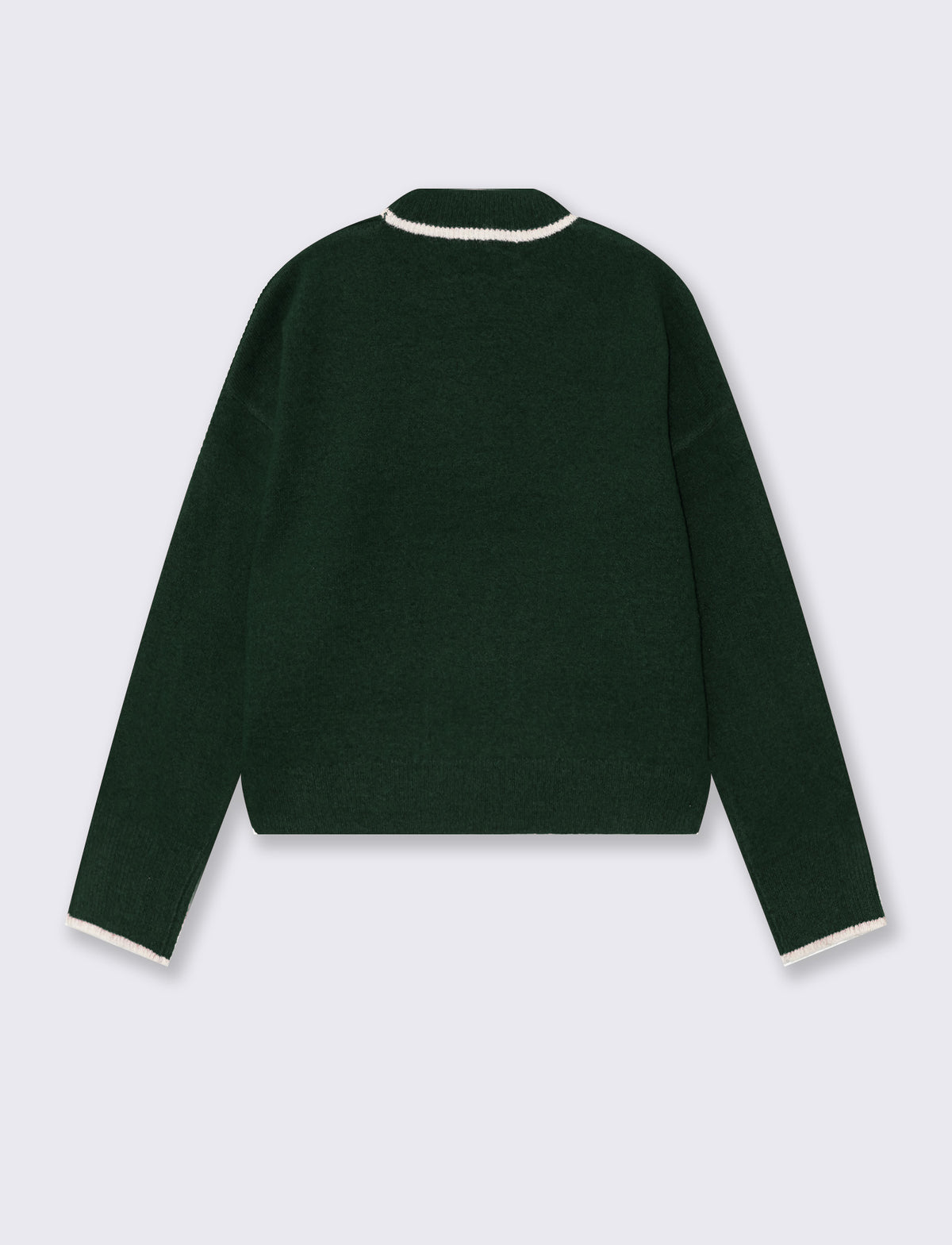 Pullover girocollo con colletto a contrasto - var 2