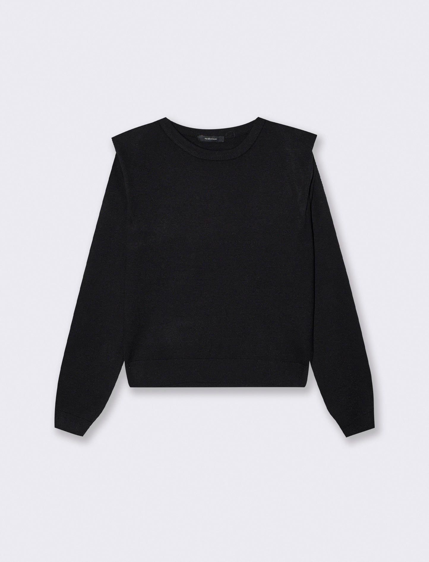 Pullover girocollo con spalline regolari - Nero