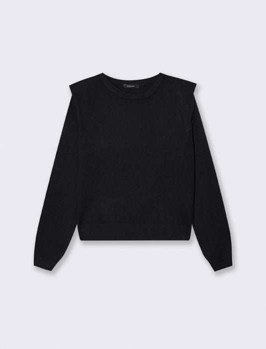 Crew Neck Sweater with Regular Straps - Black