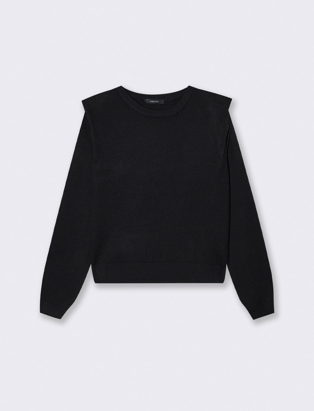 Crew Neck Sweater with Regular Straps - Black