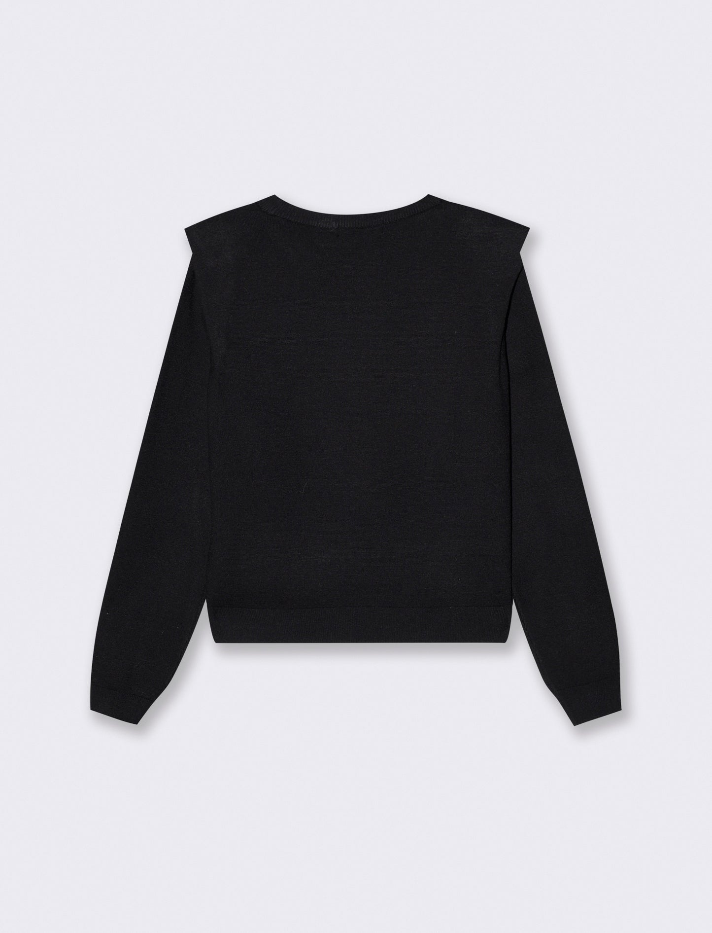 Pullover girocollo con spalline regolari - Nero