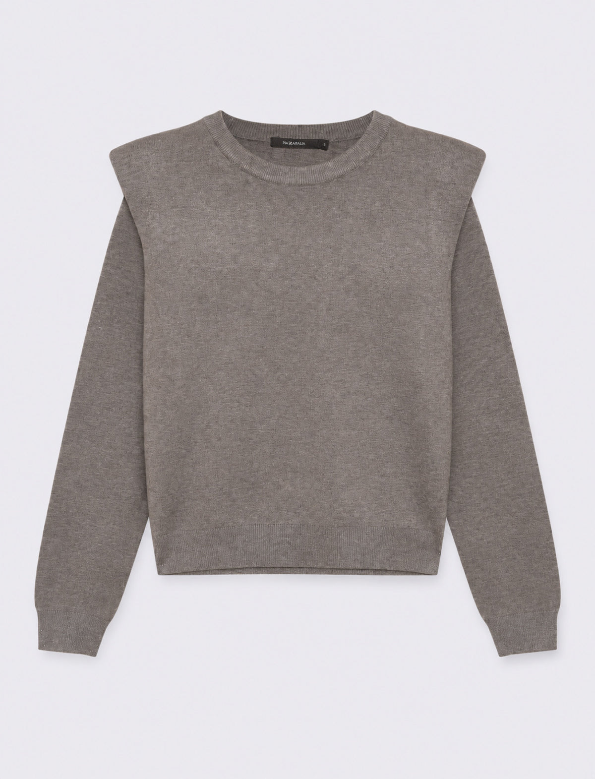 Crew Neck Sweater with Regular Straps - Grey