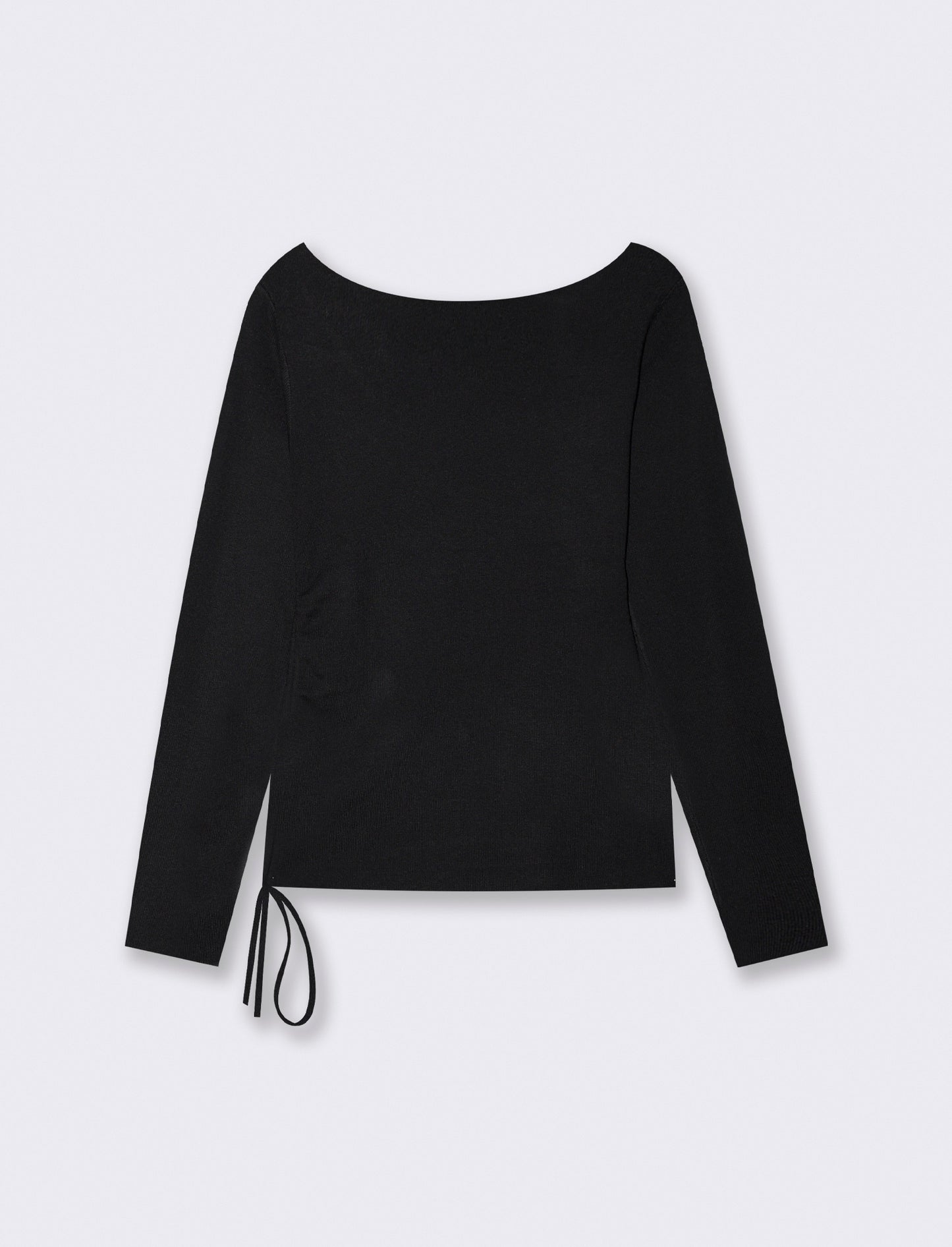 Pullover asimmetrico con coulisse laterale - Nero