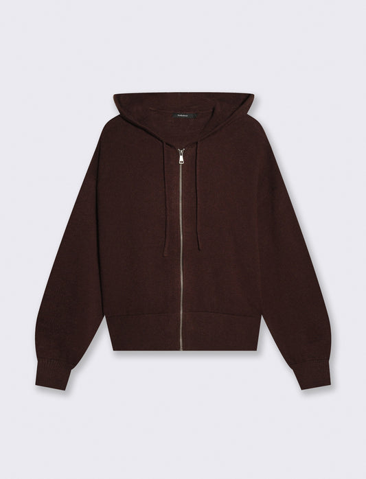 Zip-up hoodie with practical design - Brown