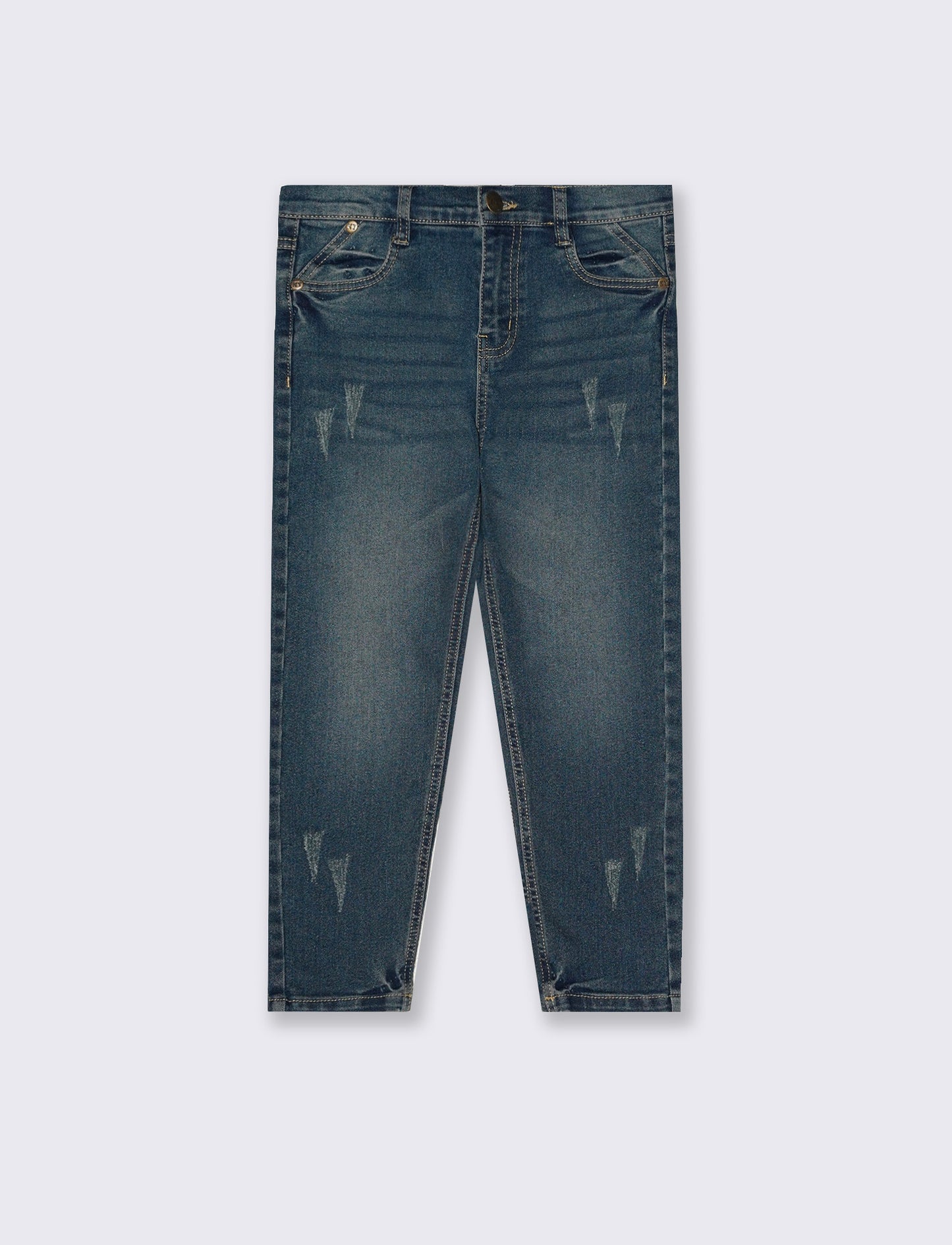 Jogging denim skinny con stile college - DENIM SCURO