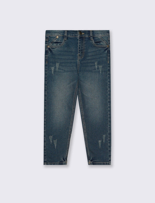 College style denim skinny jogging - Blue