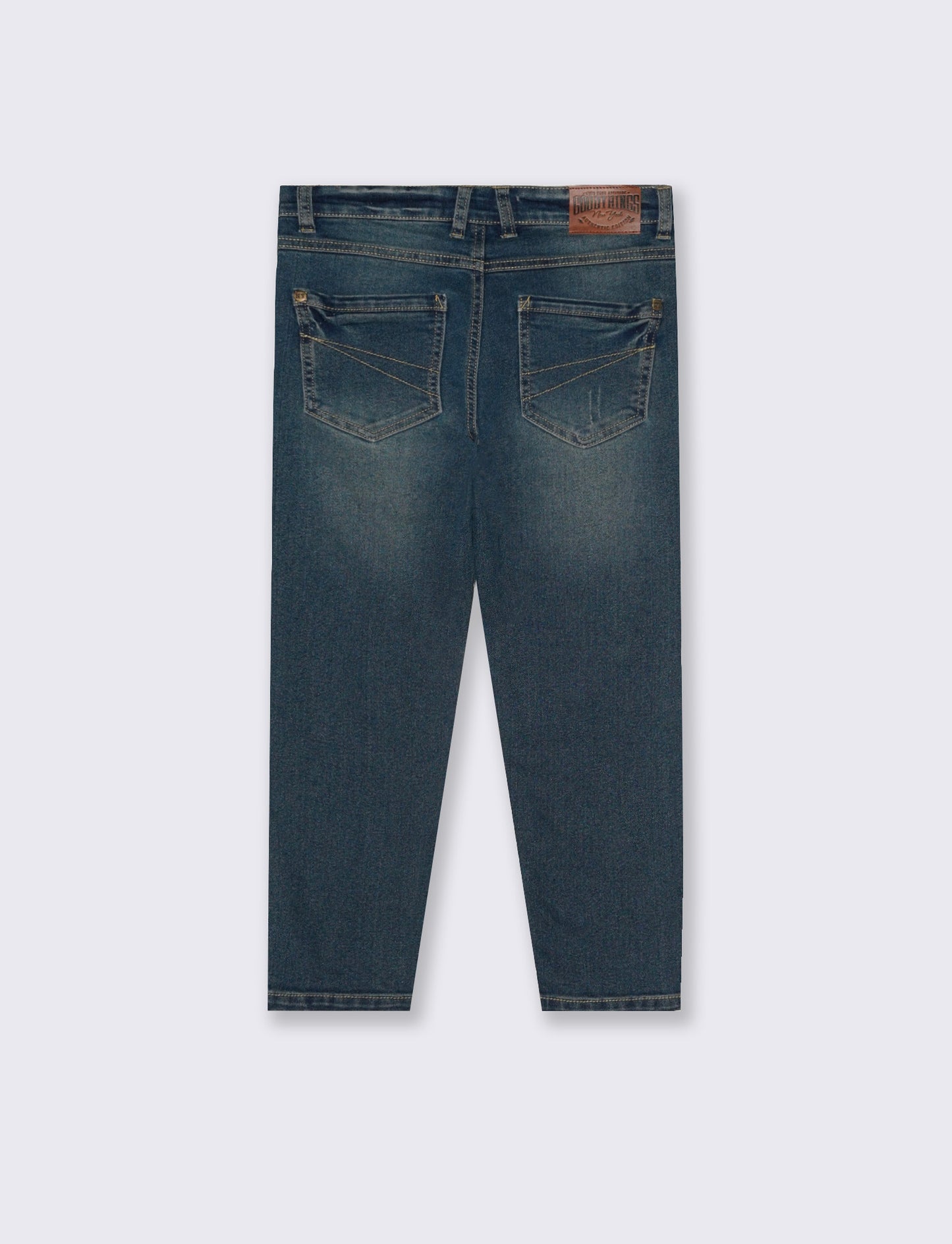 Jogging denim skinny con stile college - DENIM SCURO