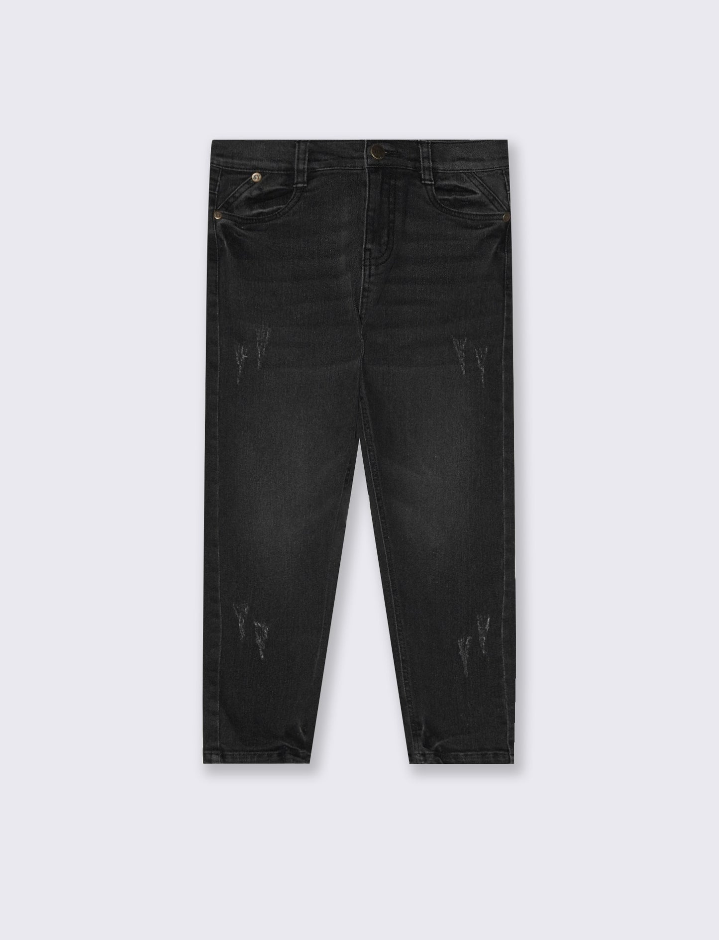 College style denim skinny jogging - Black