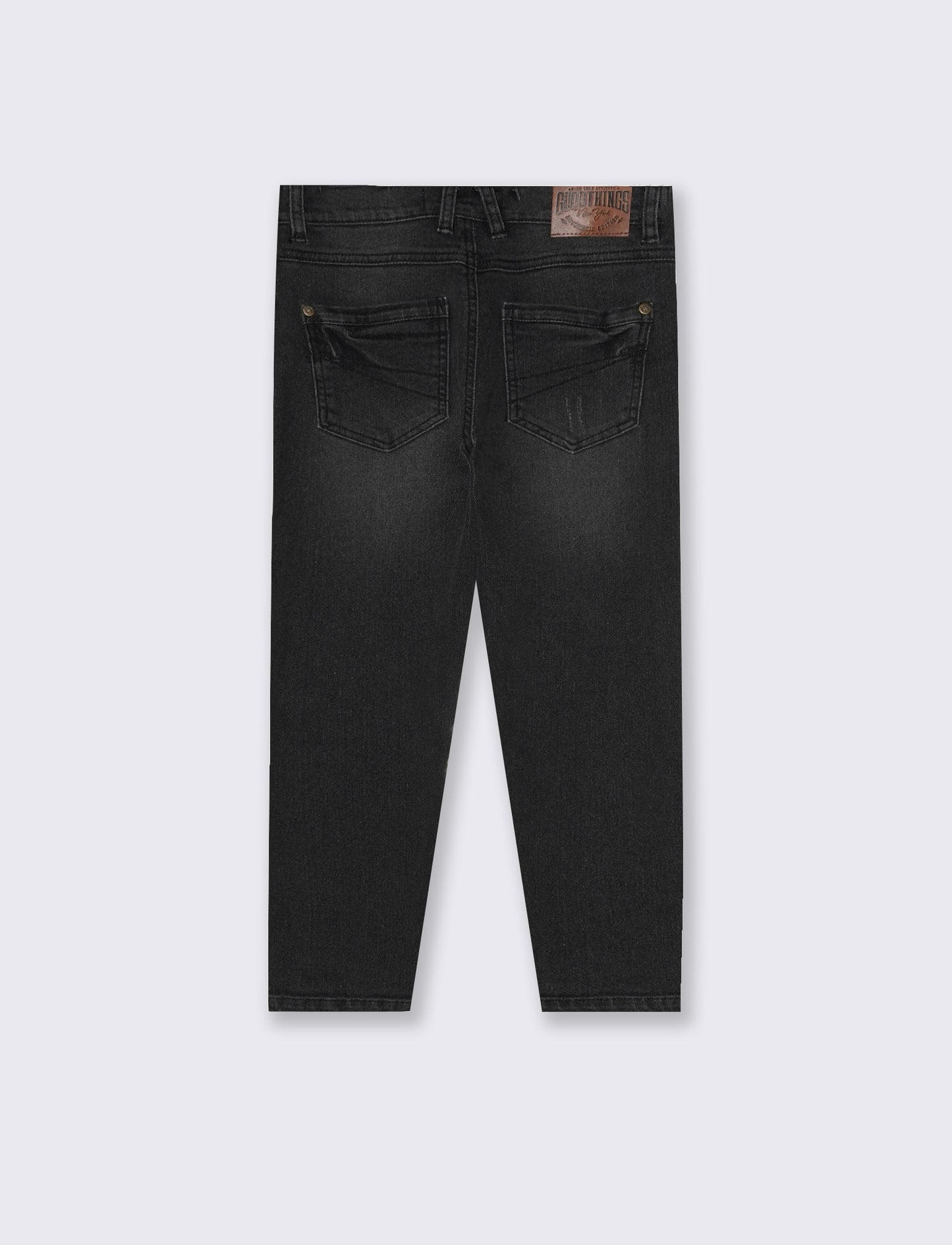 Jogging denim skinny con stile college - Nero