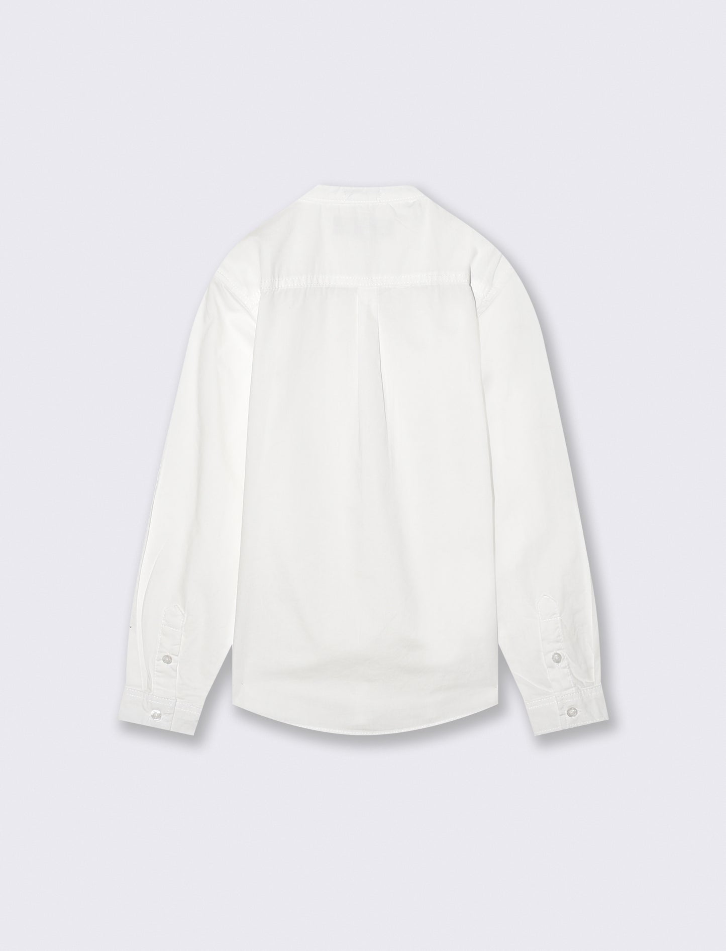 Camicia collo coreano maniche lunghe casual - Bianco latte