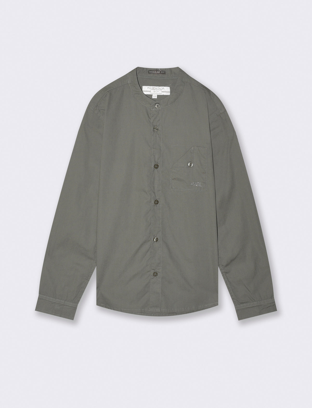 Korean collar long sleeve casual shirt - Green