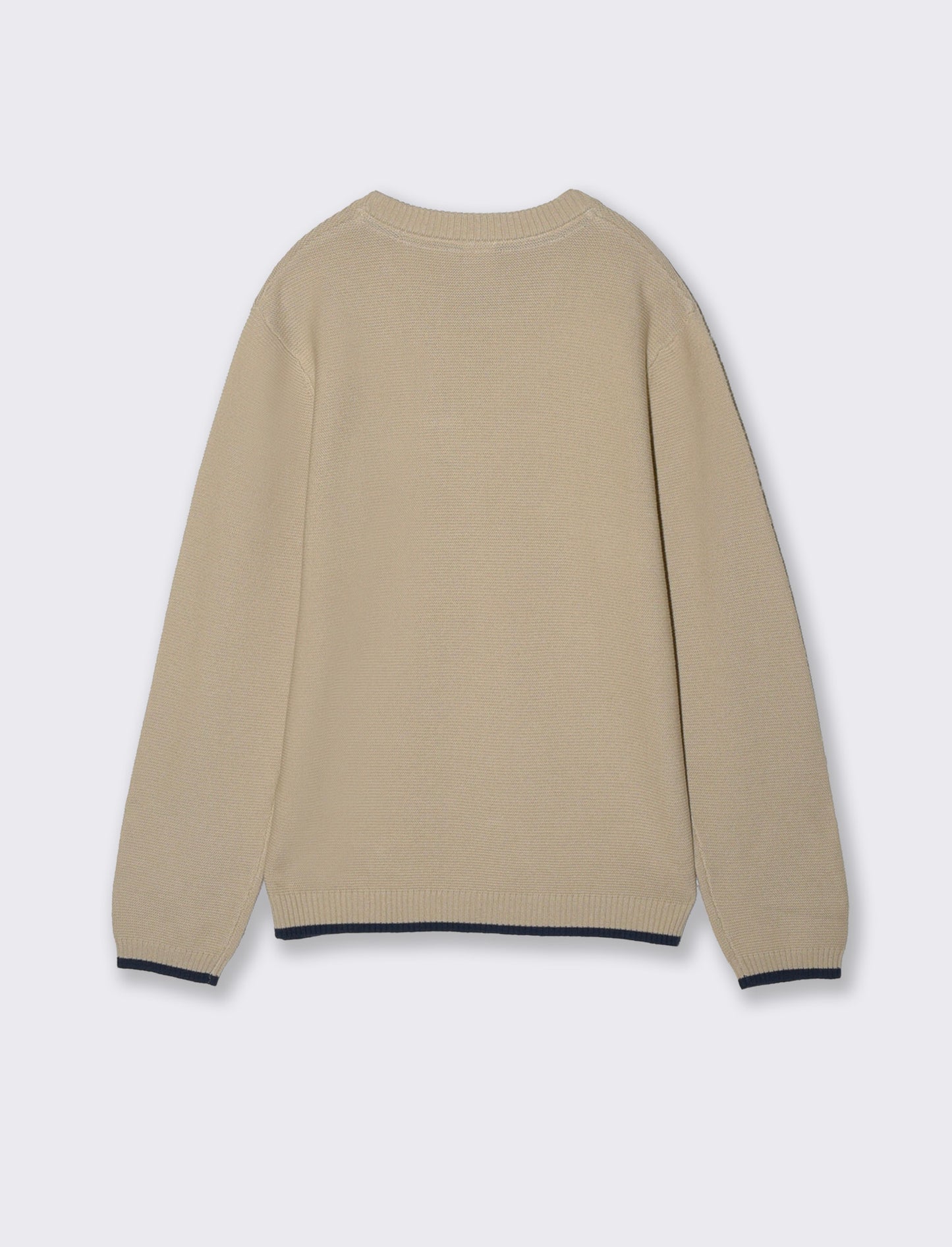Maglioncino girocollo con taschino - Beige