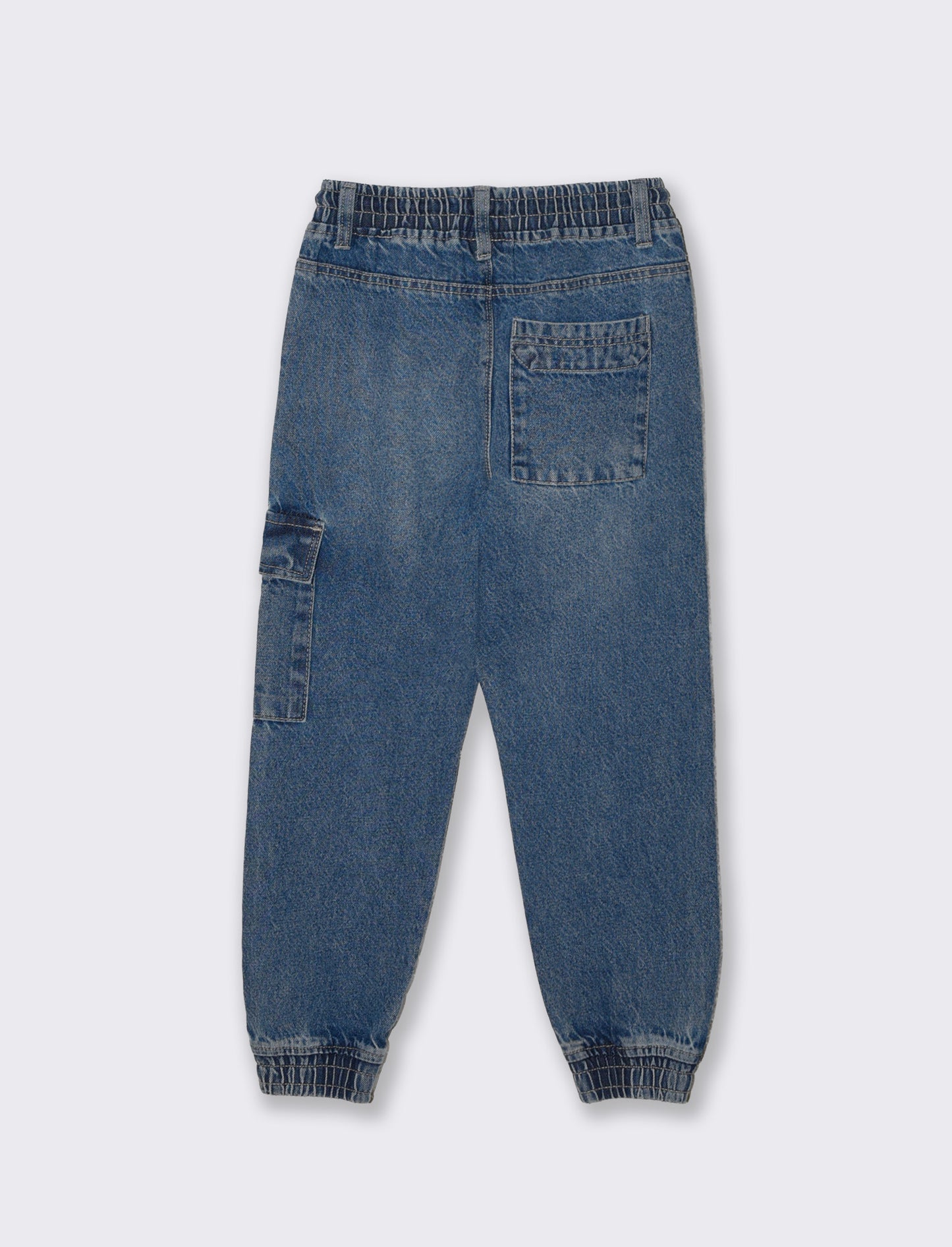 Jogging in denim with side pocket - Blue