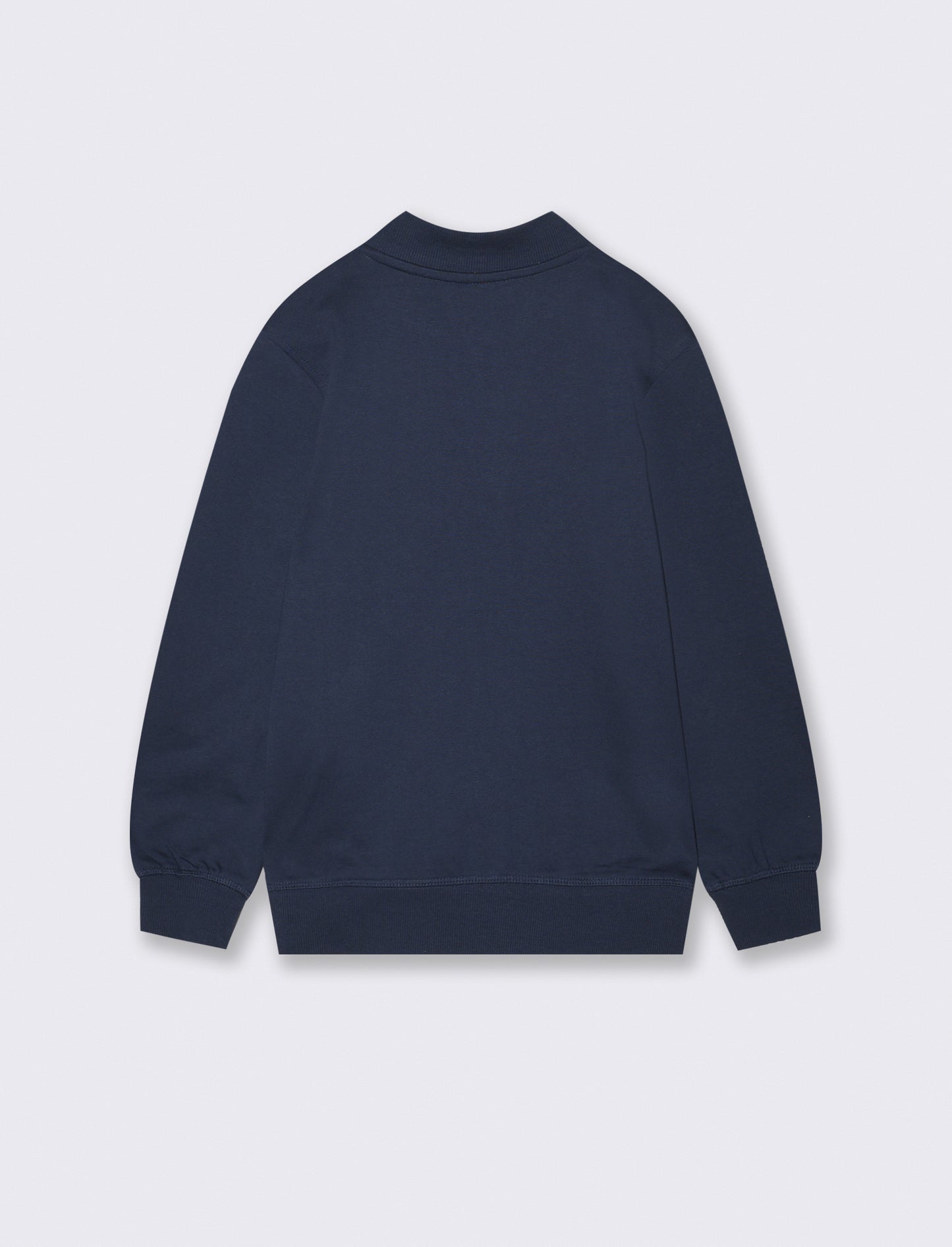 Felpa collo alto con zip e tascone - Blu