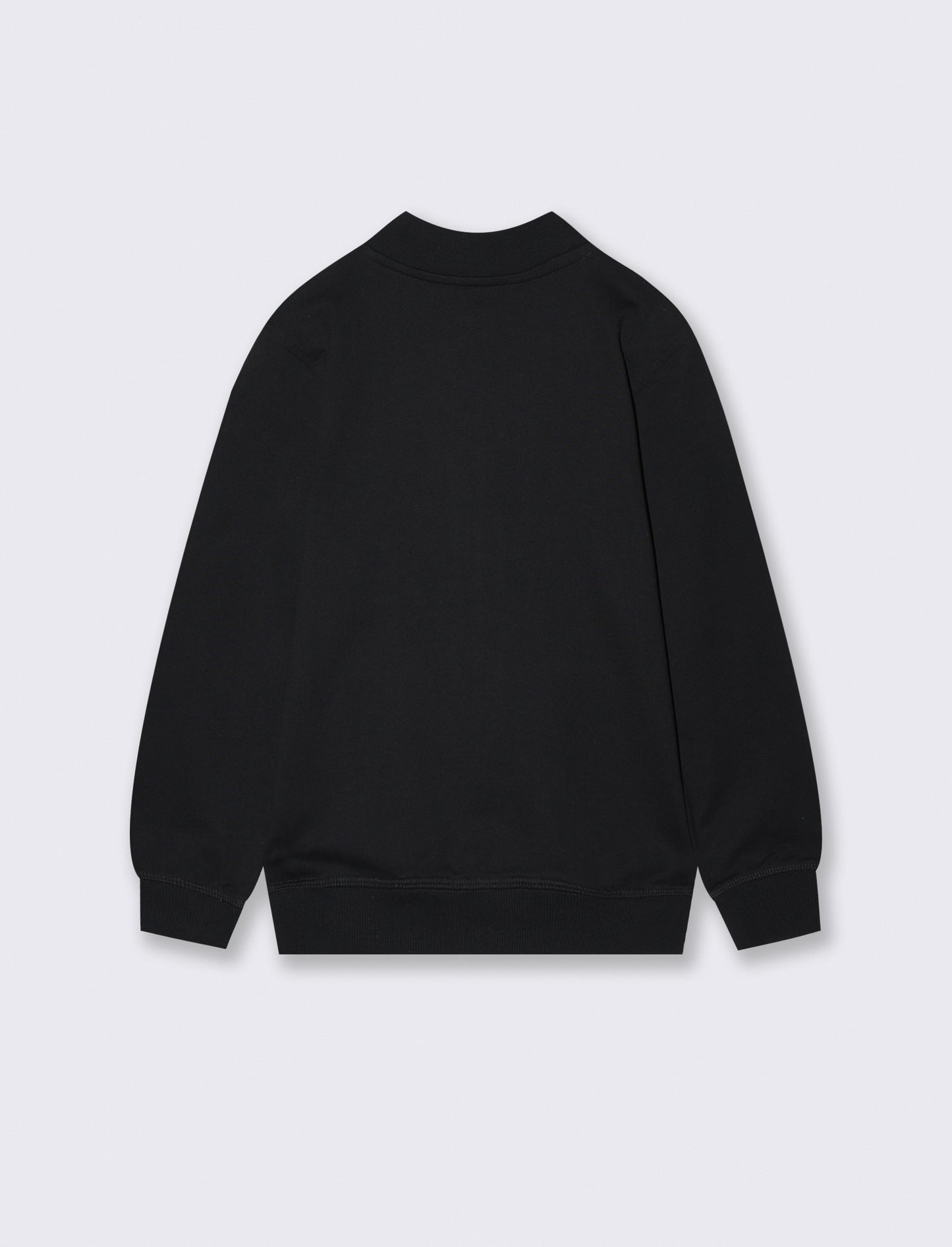 High-neck sweatshirt with zip and large pocket - Black