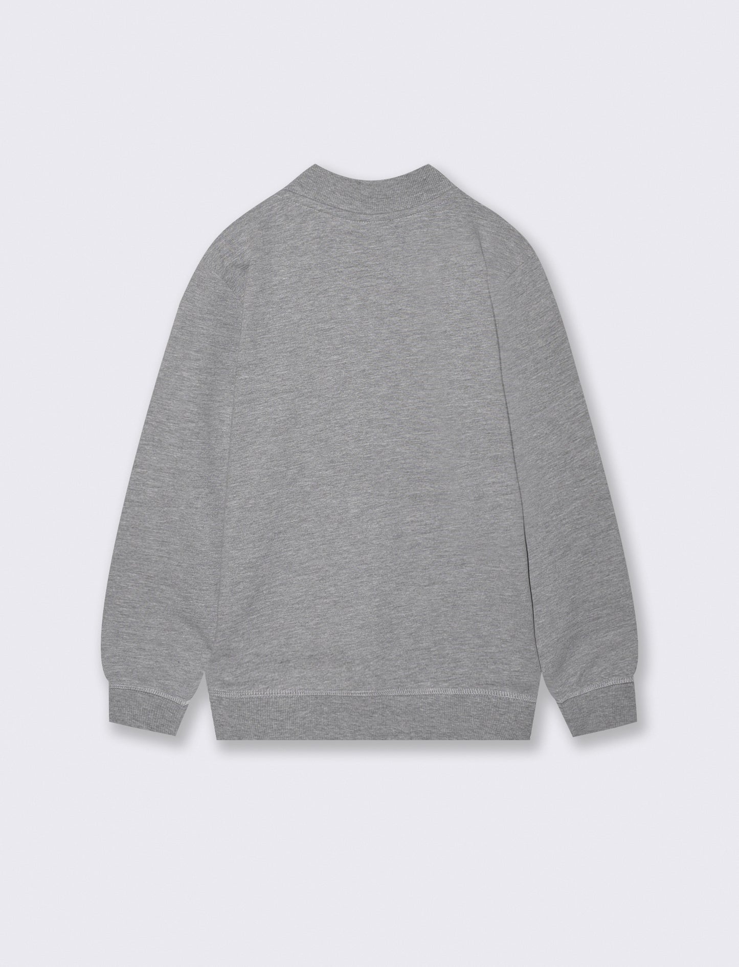 Felpa collo alto con zip e tascone - Grigio mel.