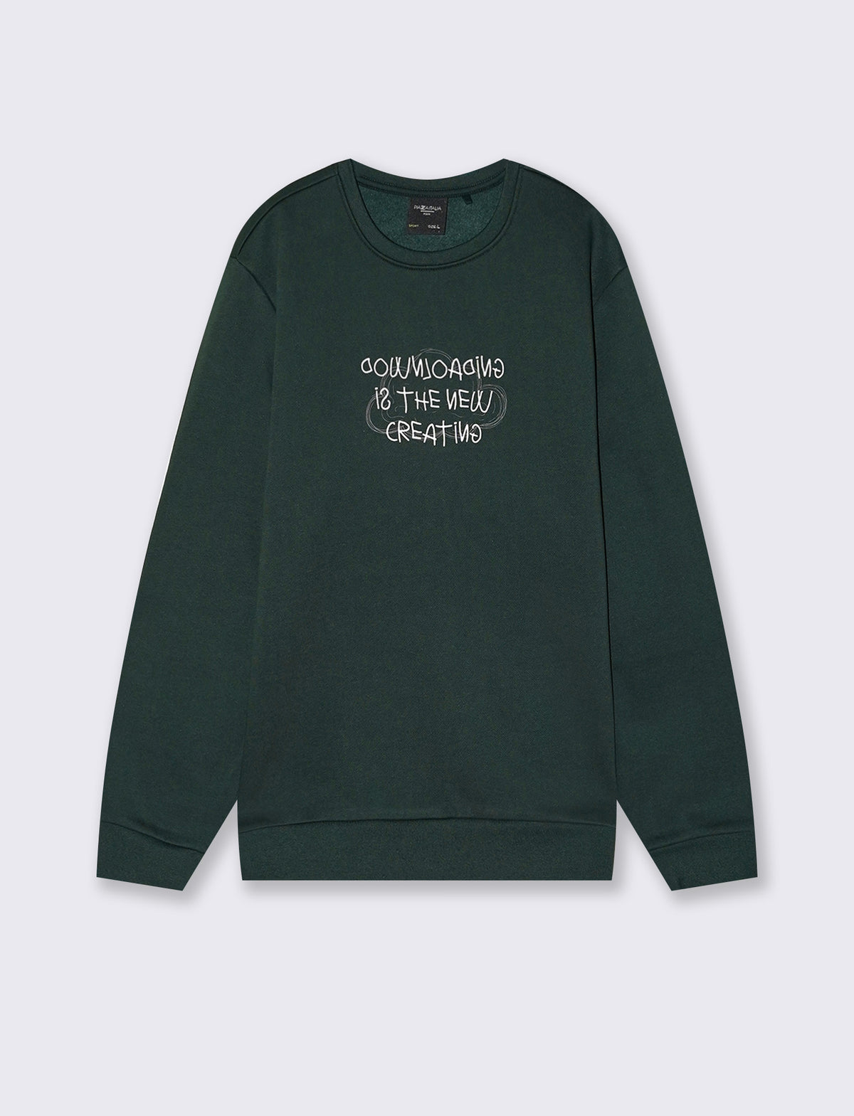Cotton blend sweatshirt with contrast print - Green