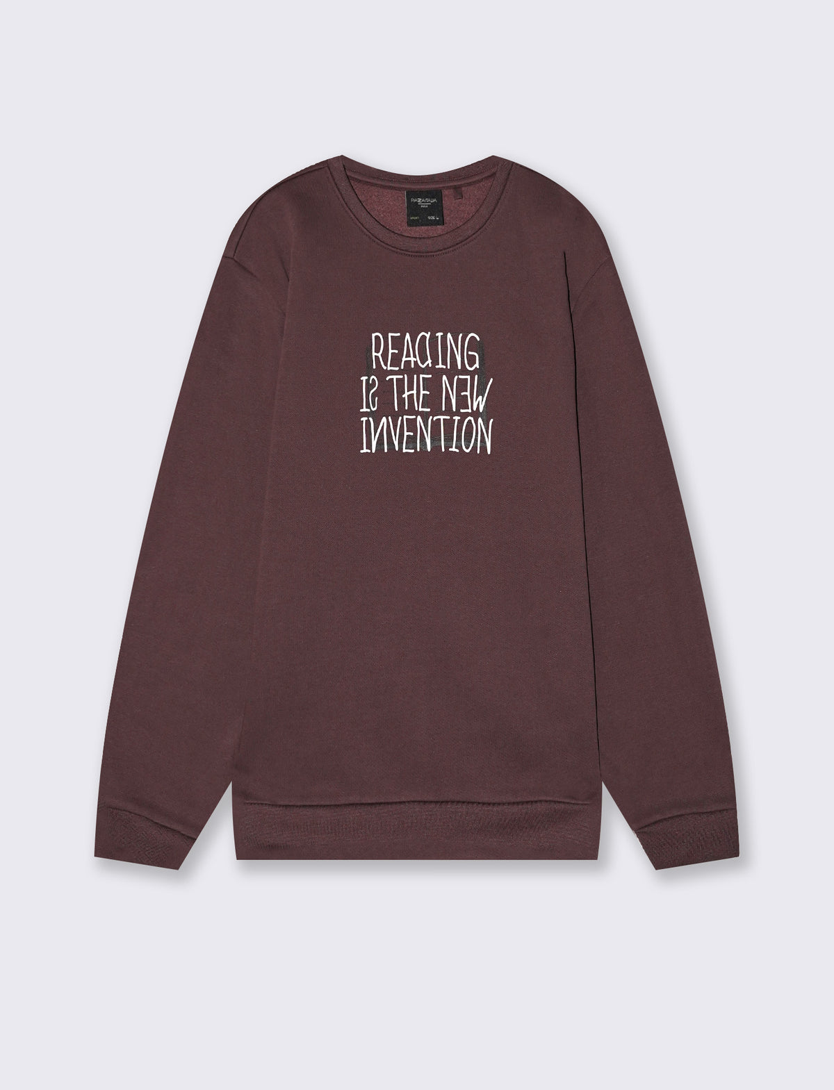 Cotton blend sweatshirt with contrast print - Red