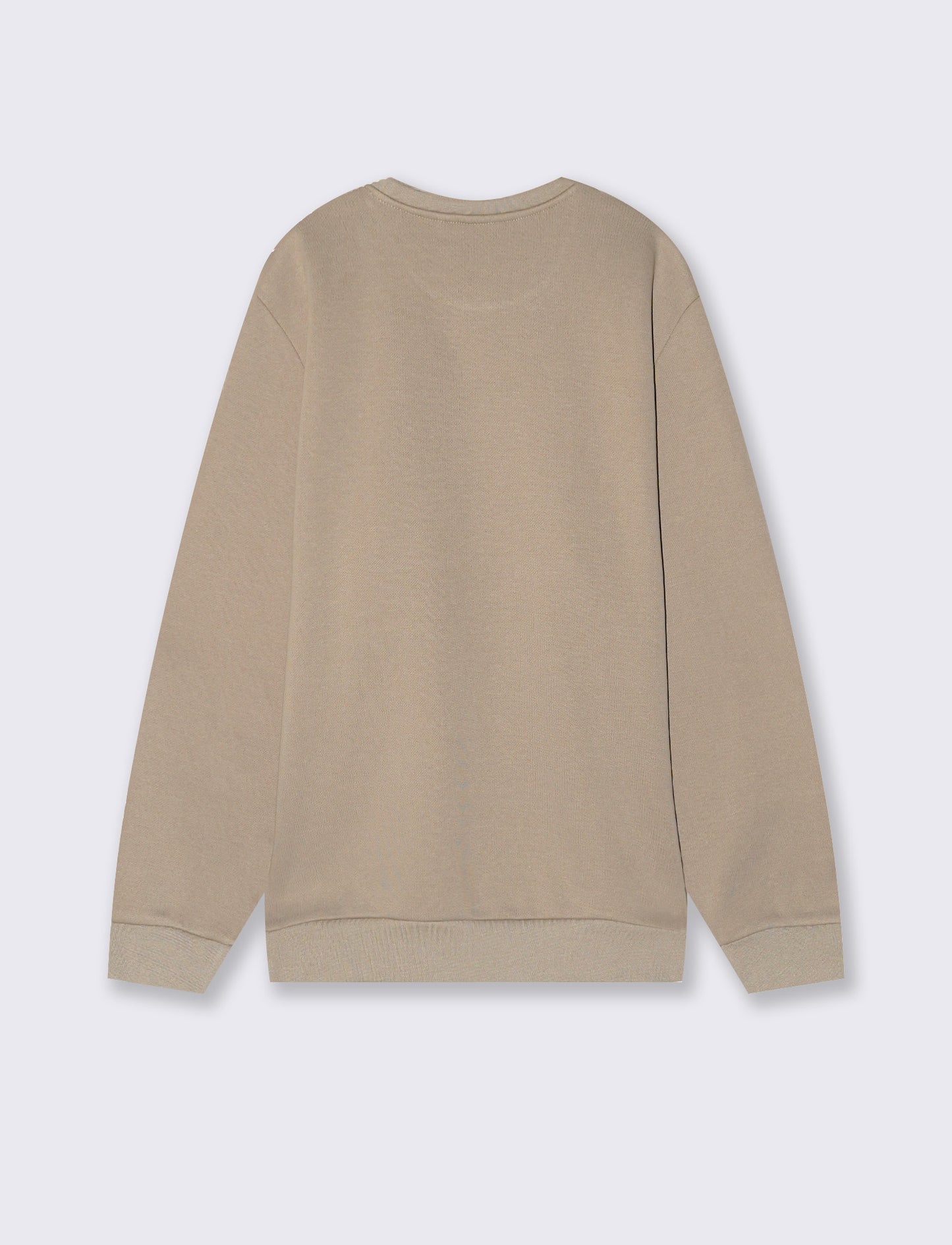 Felpa in misto cotone con stampa a contrasto - Beige