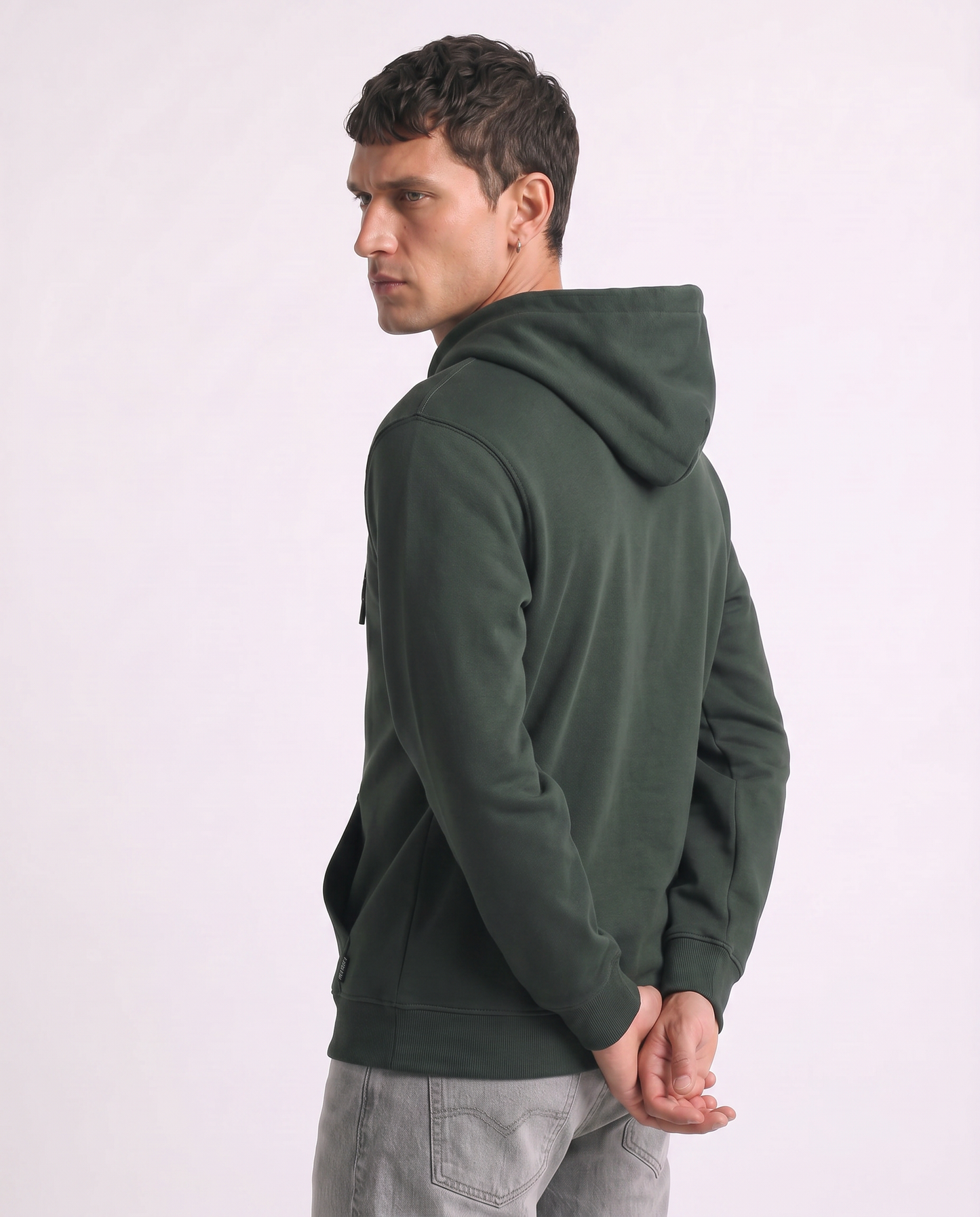 Basic Hoodie with Kangaroo Pocket - Green