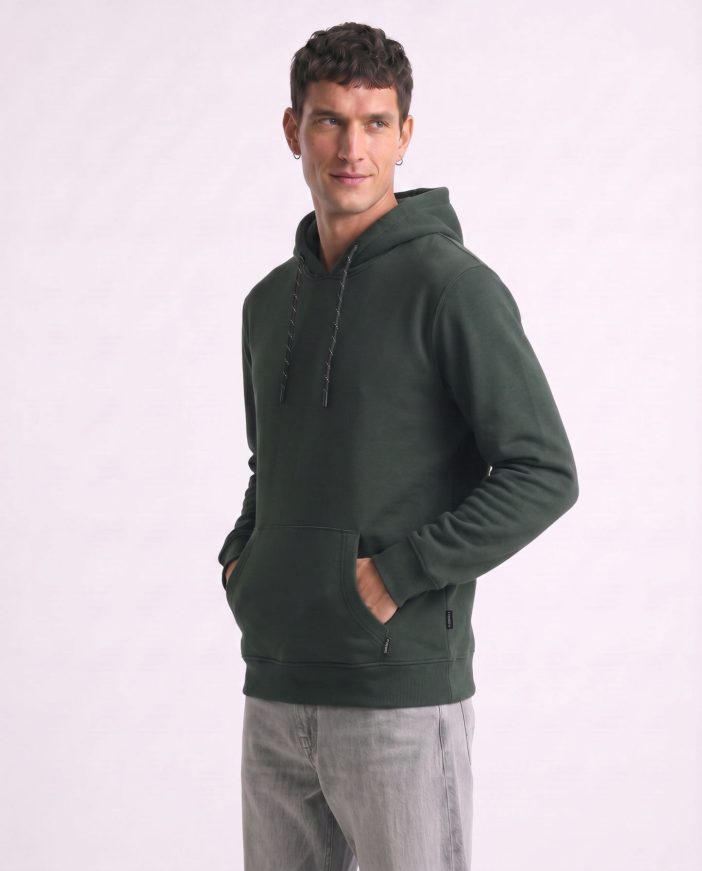 Basic Hoodie with Kangaroo Pocket - Green