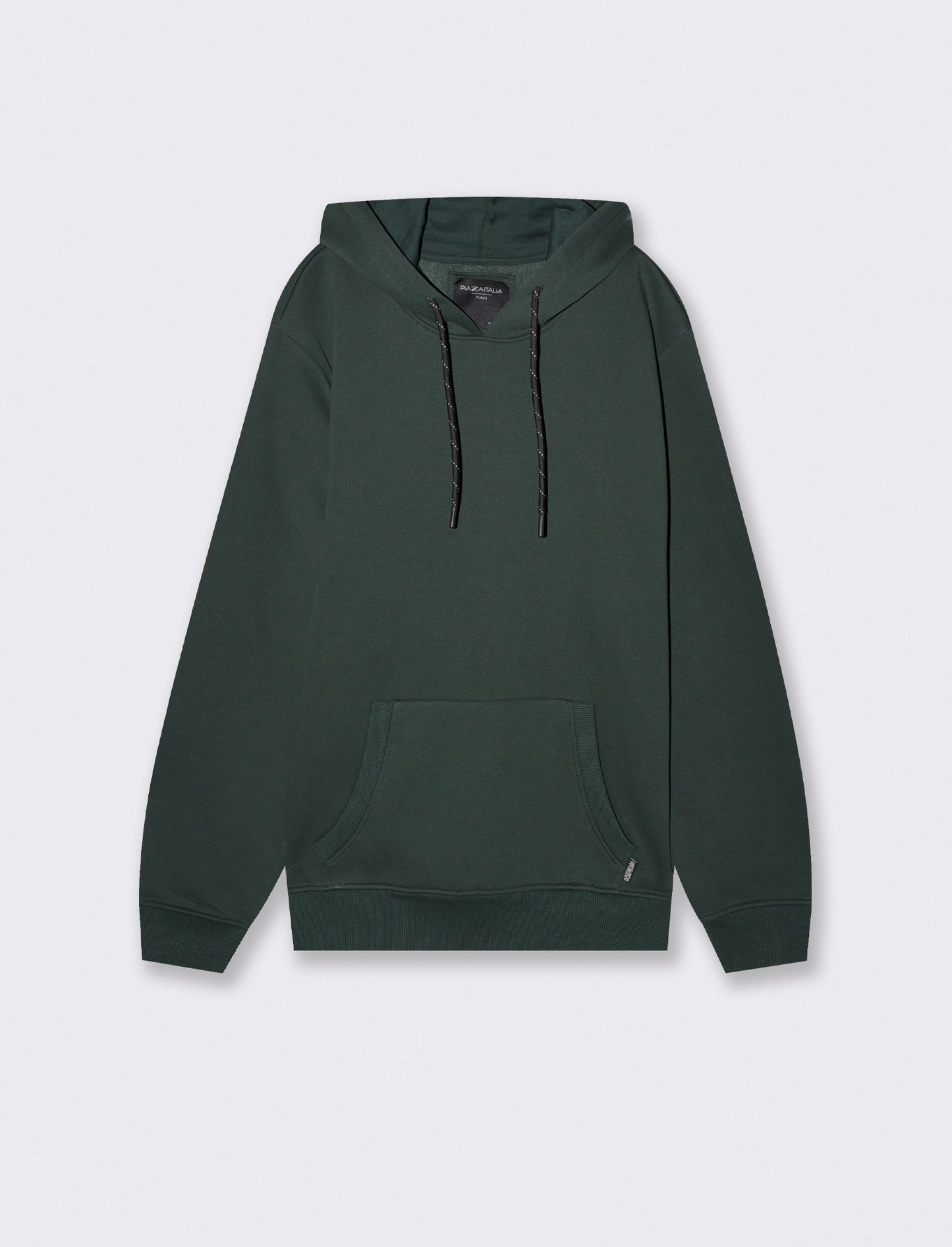 Felpa Basic con Cappuccio e Tasca Marsupio - Verde scuro