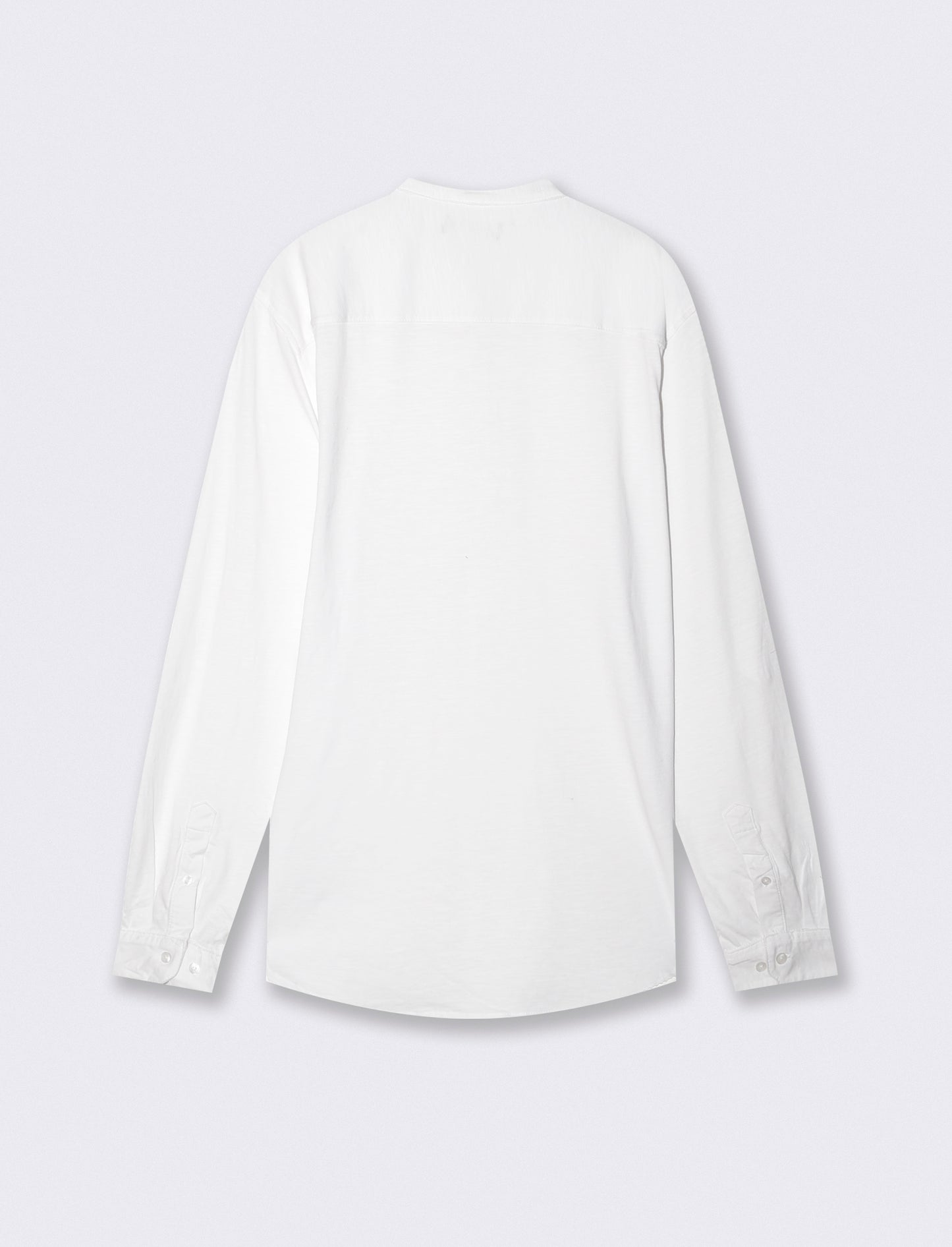 Slub jersey shirt with Korean collar - White
