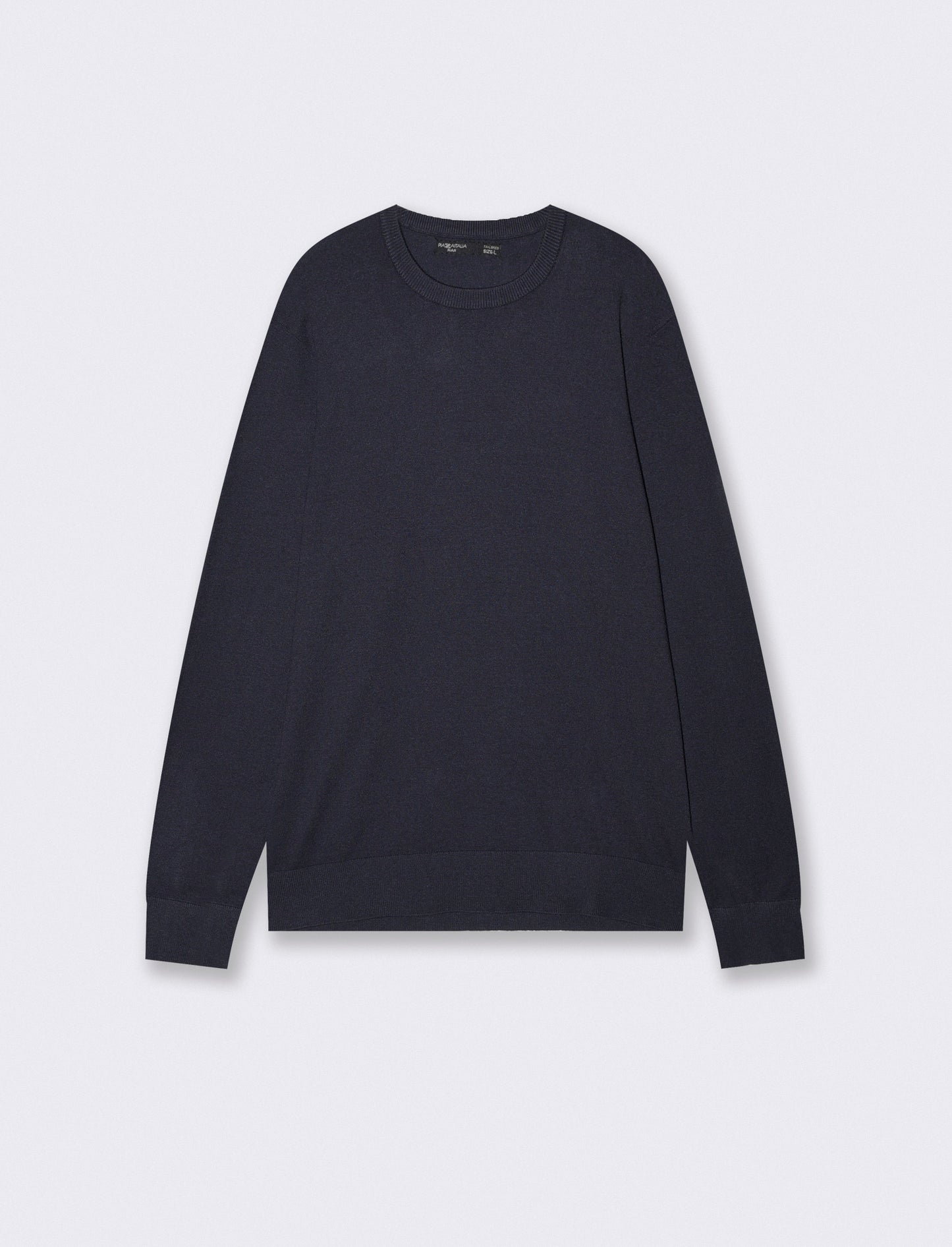 Basic Soft Touch Crew Neck Regular Fit Sweater - Blue