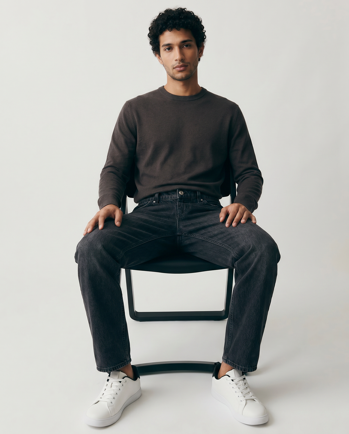 Basic Soft Touch Crew Neck Regular Fit Sweater - Brown