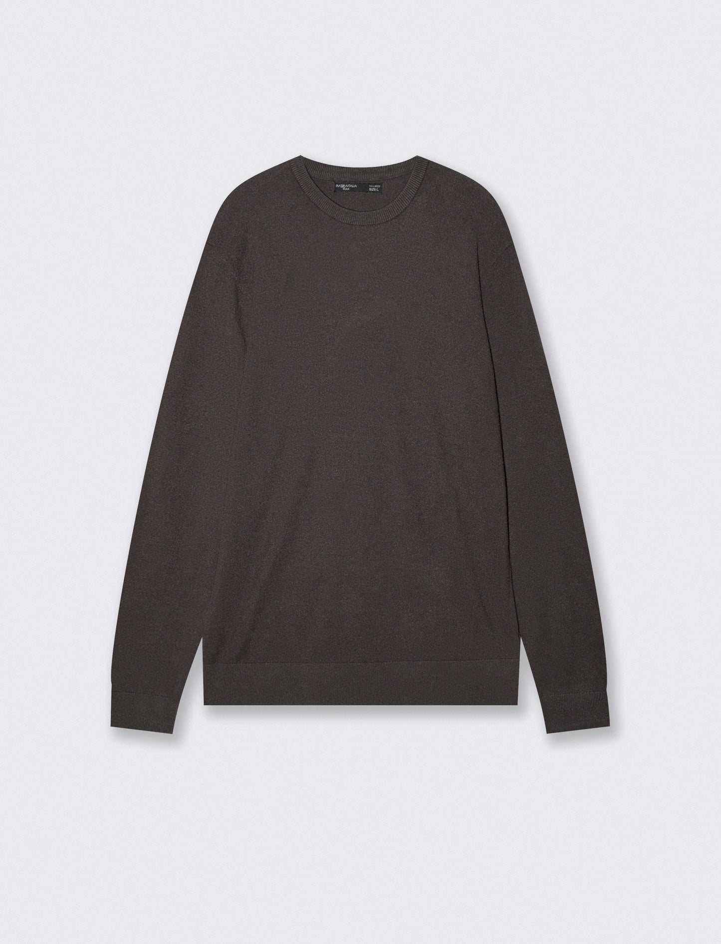Basic Soft Touch Crew Neck Regular Fit Sweater - Brown