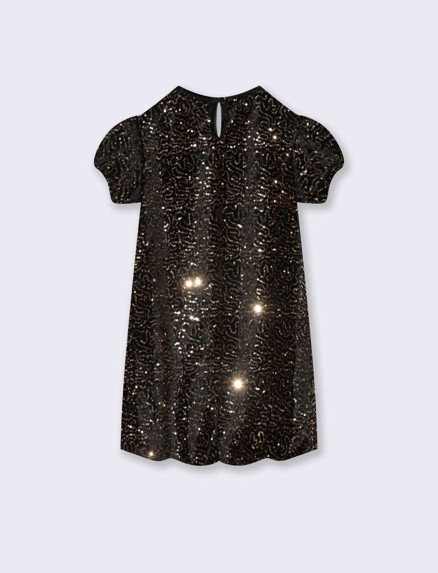 Abito in velluto rasato con paillettes. - Fantasia