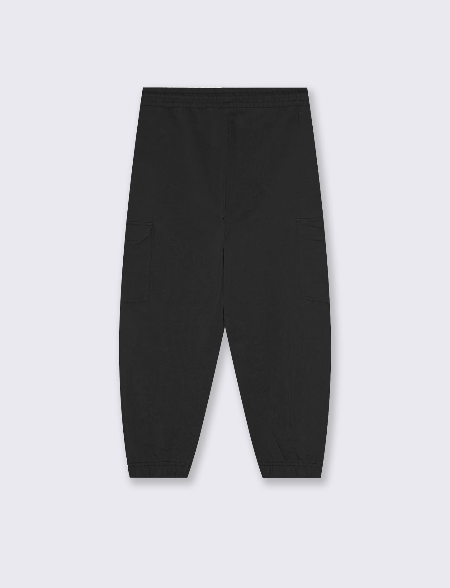 Jogger Cargo Sweatpants with Drawstring - Black