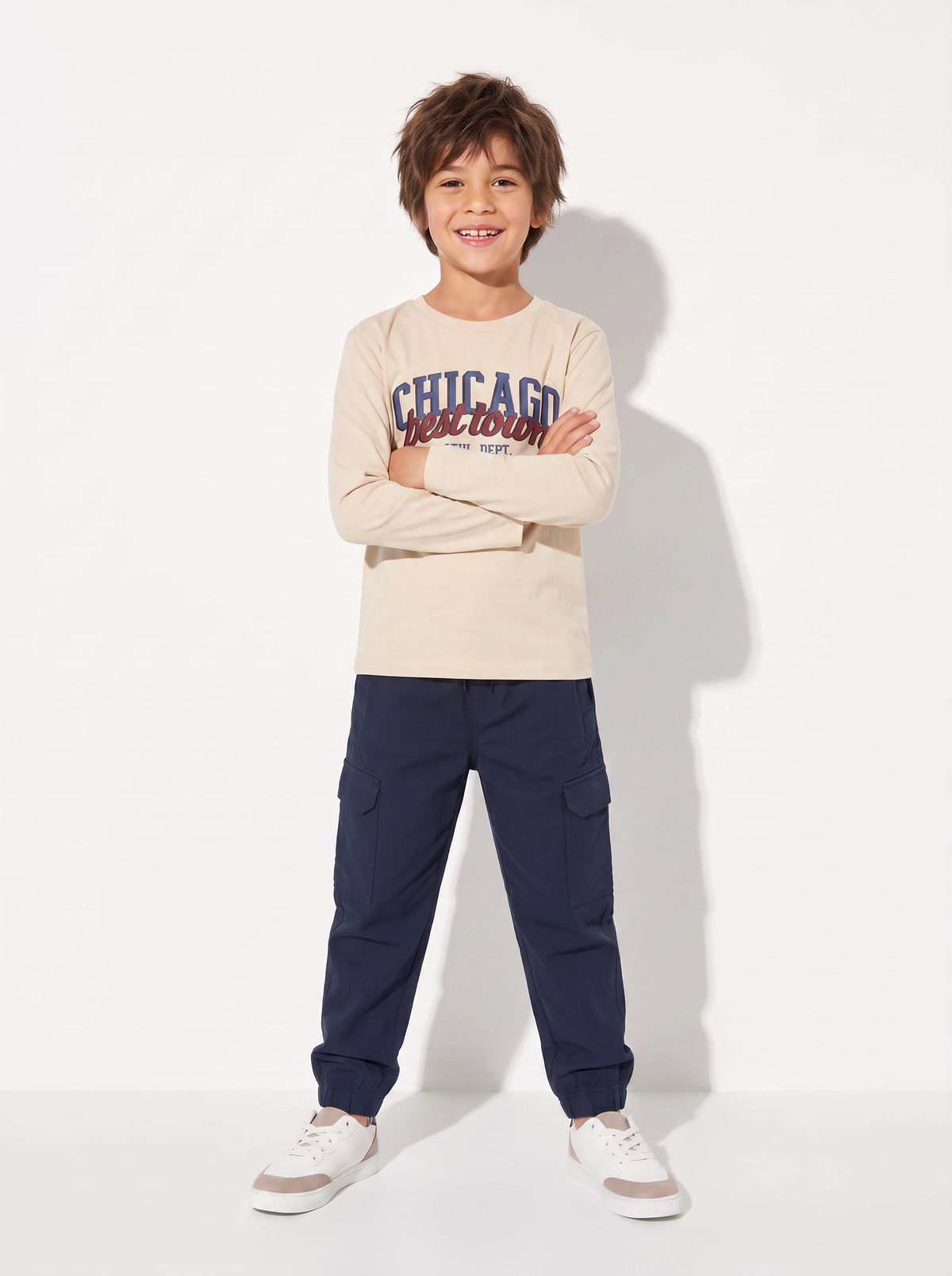 Jogger Cargo in Felpa con Coulisse - Blu