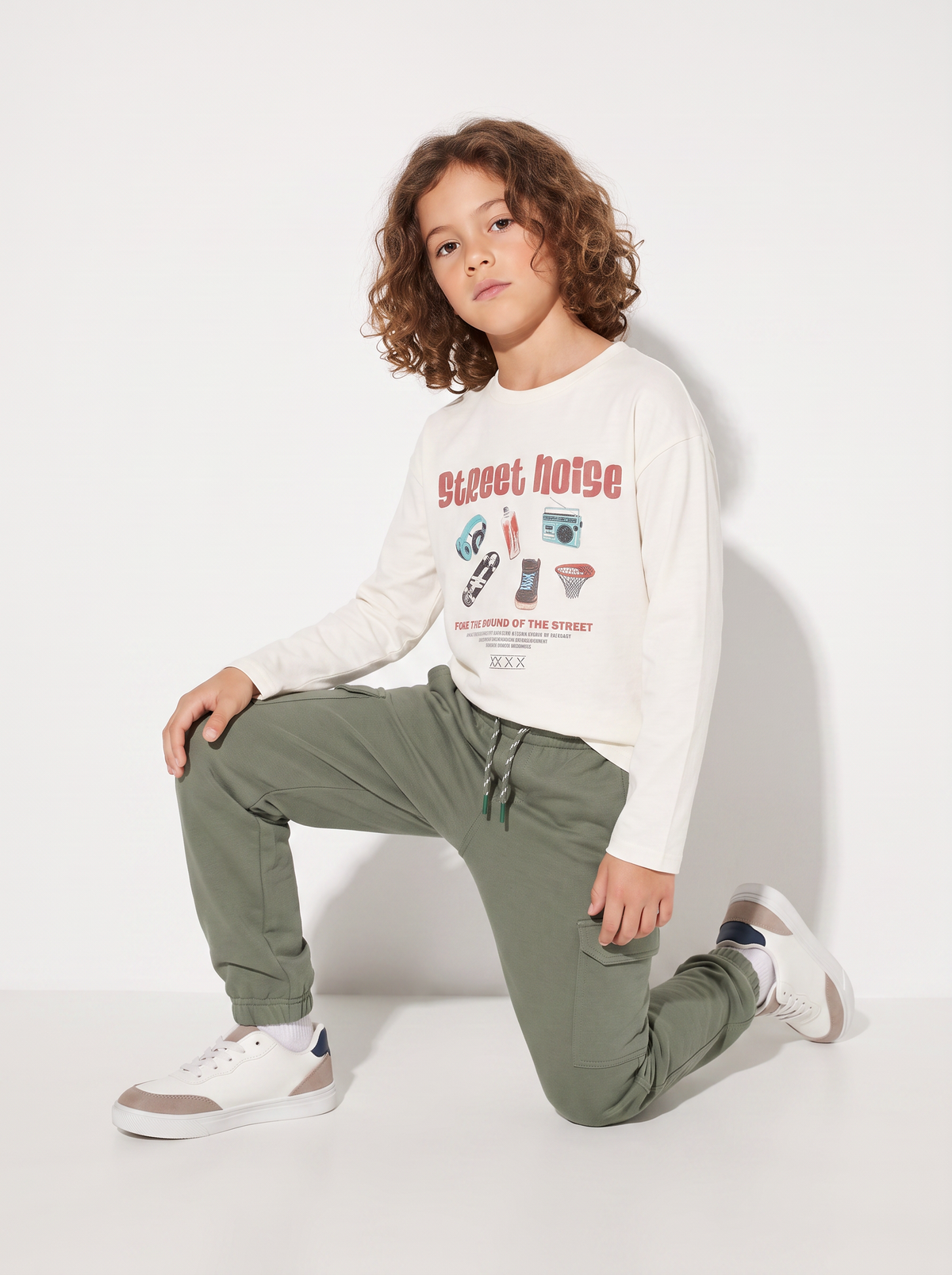 Jogger Cargo Sweatpants with Drawstring - Green