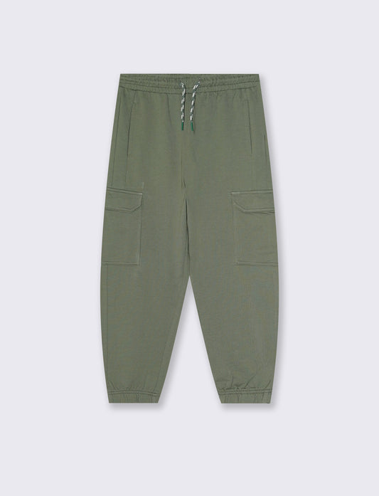Jogger Cargo in Felpa con Coulisse - Verde salvia