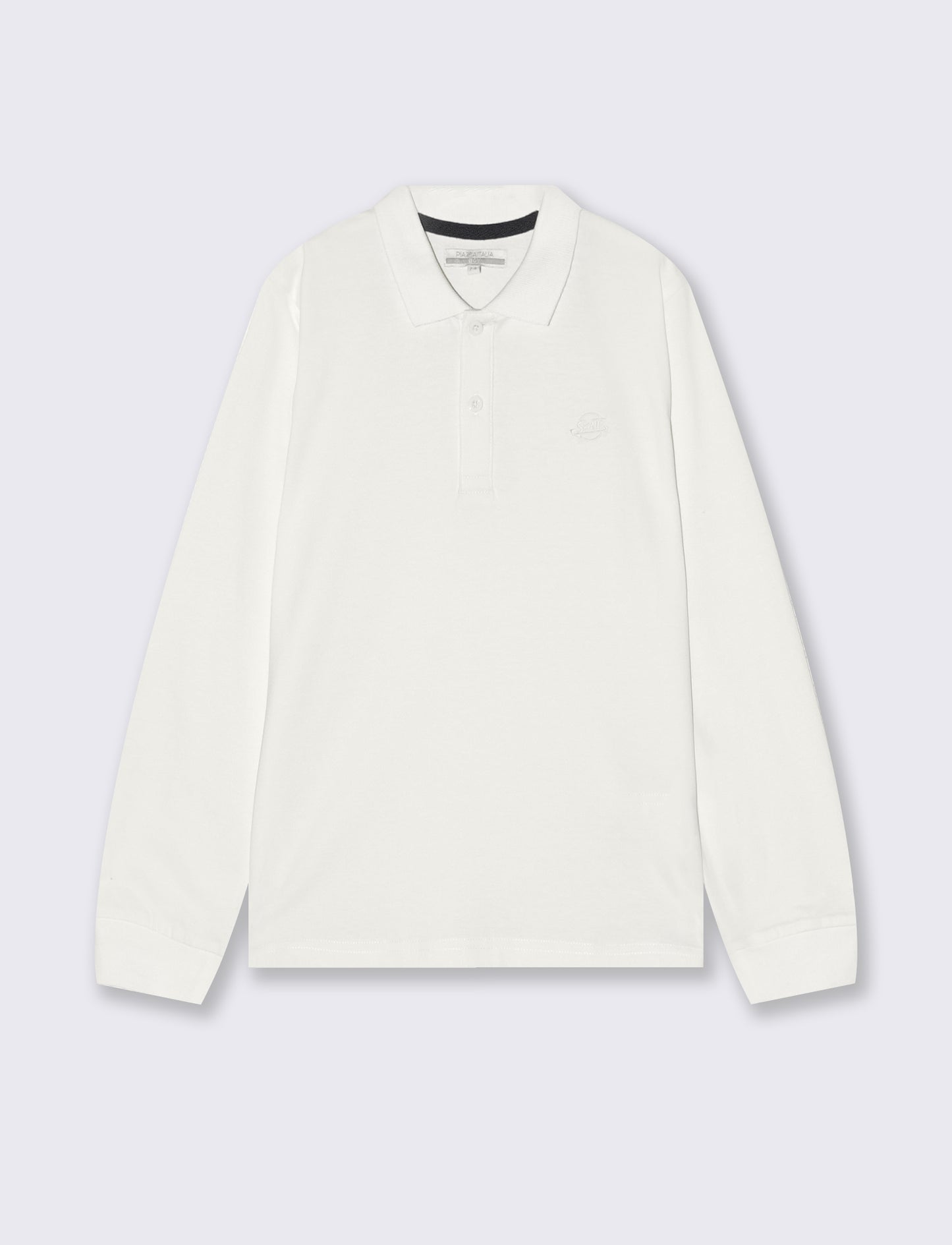 T-shirt con colletto e ricamo elegante - Bianco latte