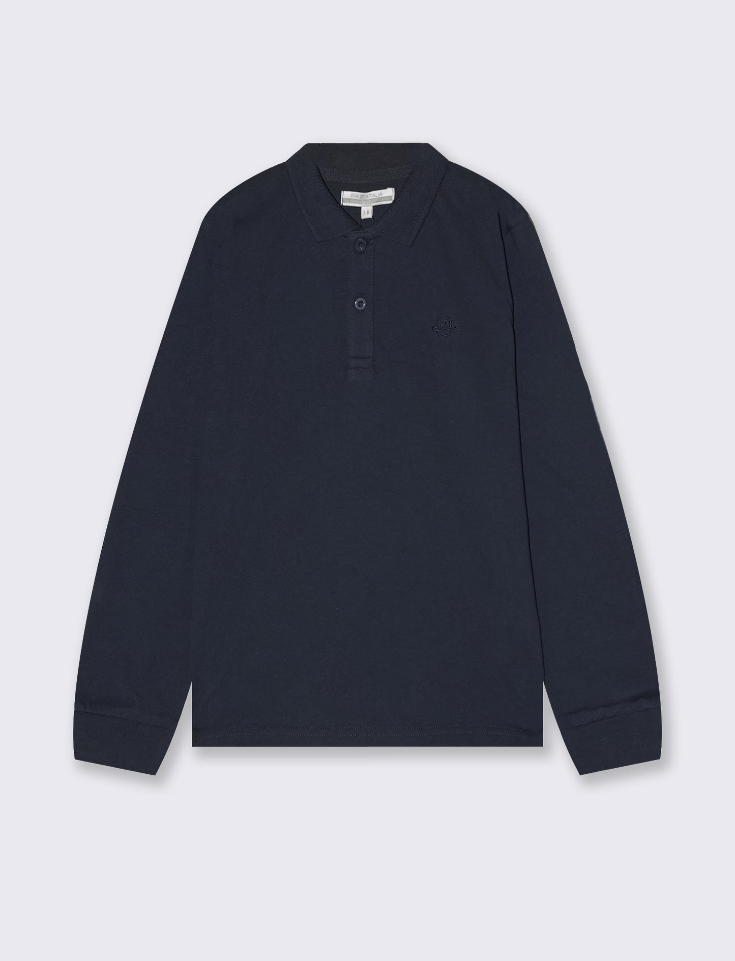 T-shirt con colletto e ricamo elegante - Blu
