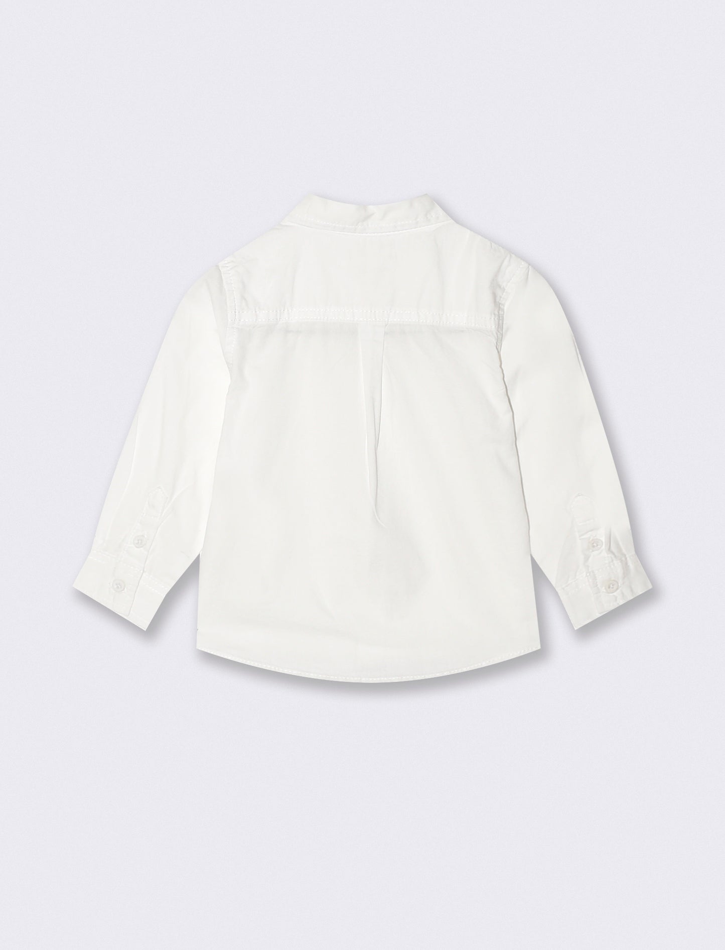 Basic long sleeve shirt with embroidery - White