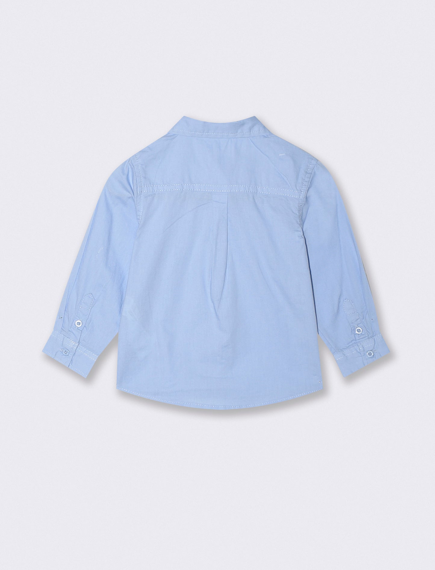 Basic long sleeve shirt with embroidery - Sky blue
