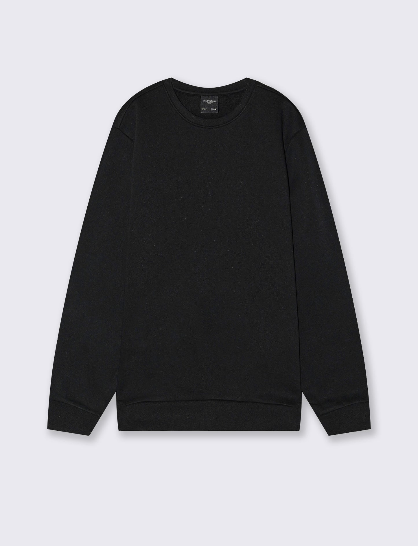 Relaxed fit cotton crewneck sweatshirt - Black