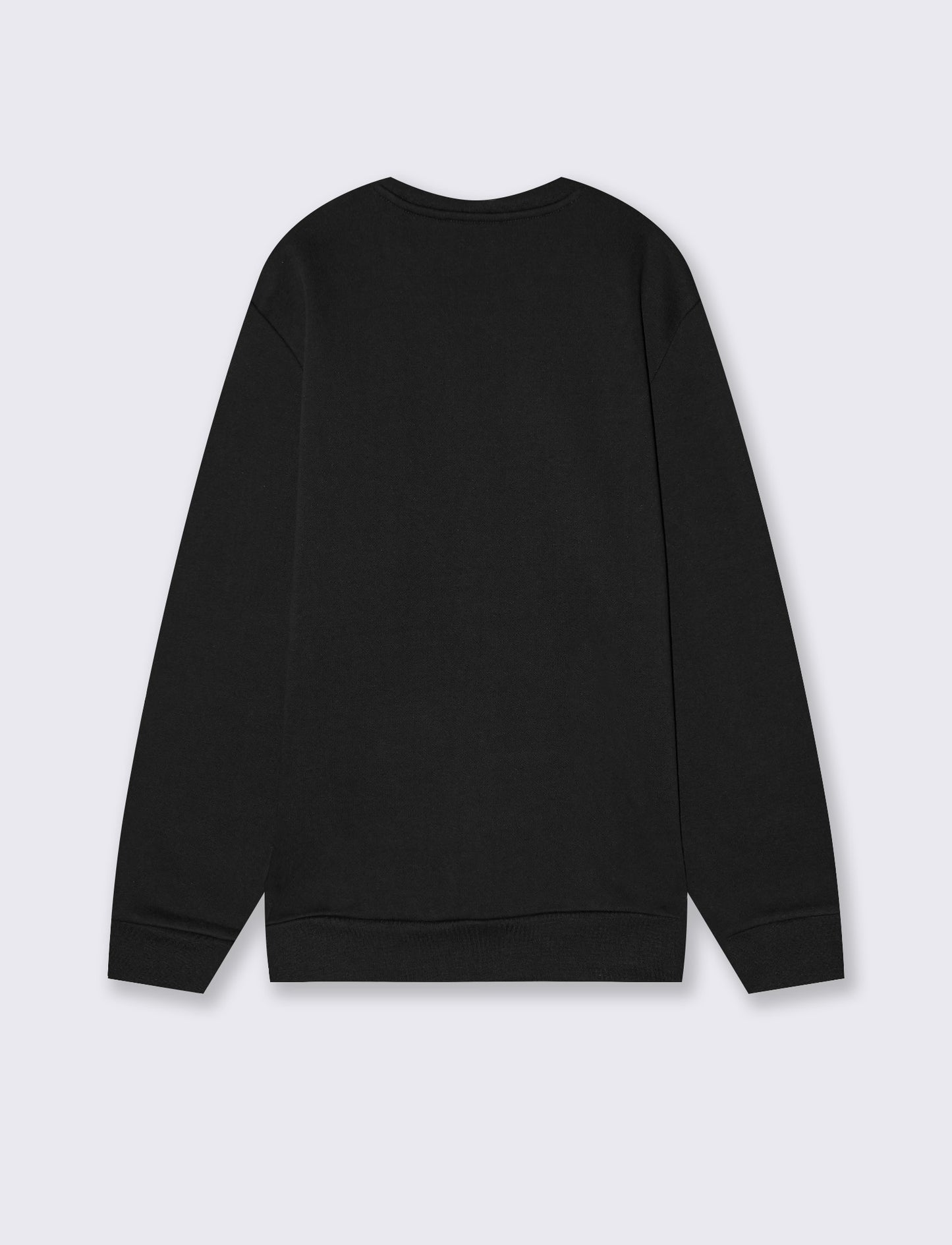 Felpa girocollo relaxed fit in cotone - Nero