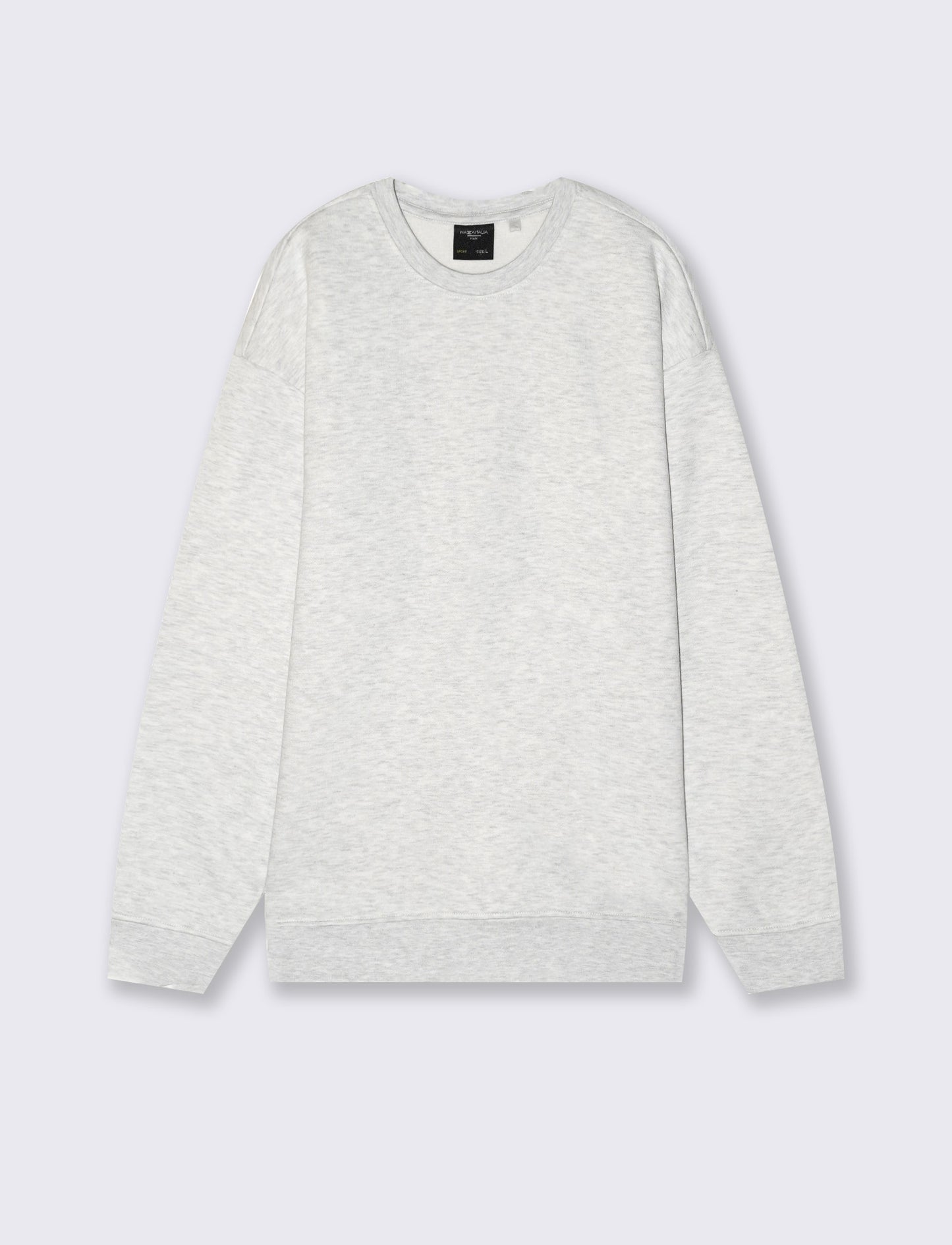 Felpa girocollo relaxed fit in cotone - Grigio mel.
