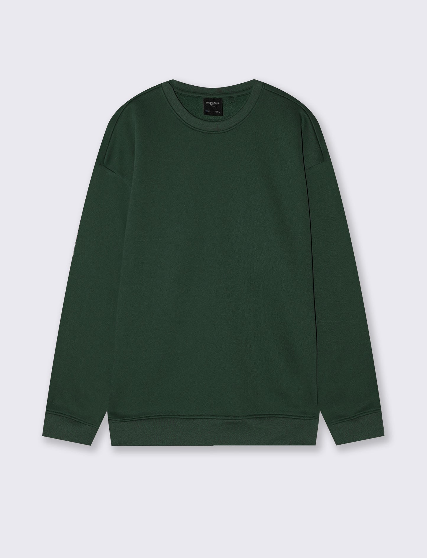 Felpa girocollo relaxed fit in cotone - Verde scuro