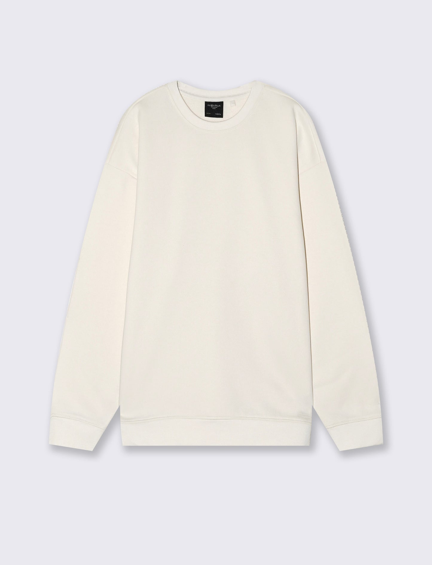 Felpa girocollo relaxed fit in cotone - Bianco