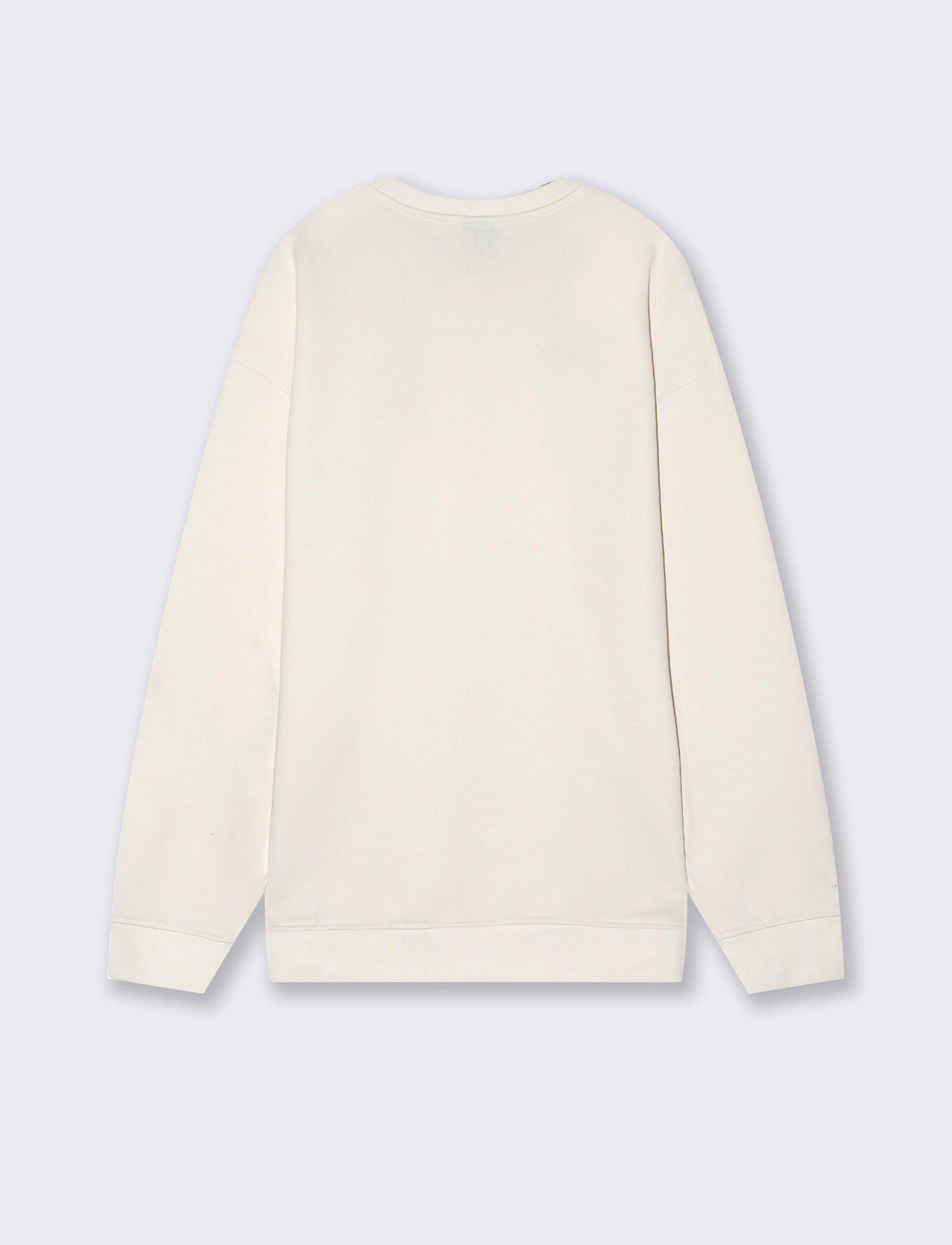 Felpa girocollo relaxed fit in cotone - Bianco