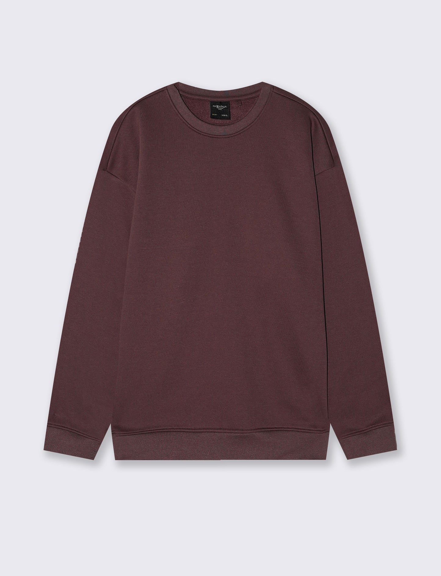 Felpa girocollo relaxed fit in cotone - Bordeaux