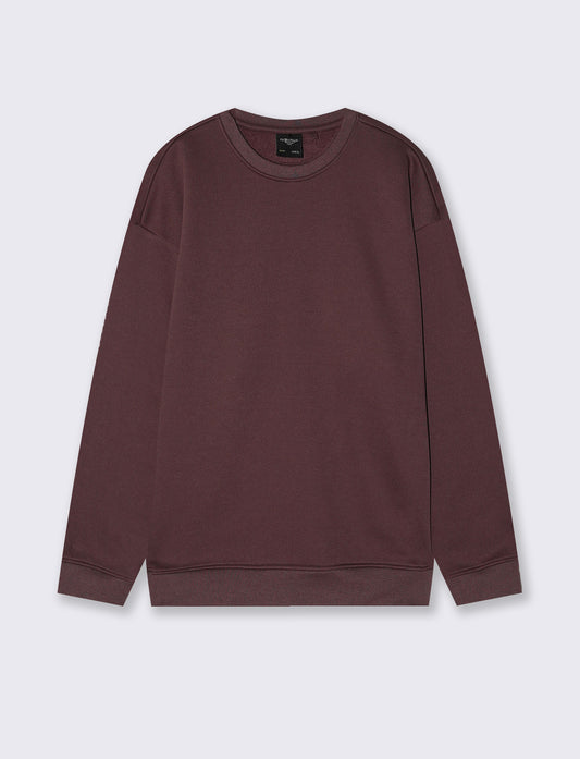Relaxed fit cotton crewneck sweatshirt - Red