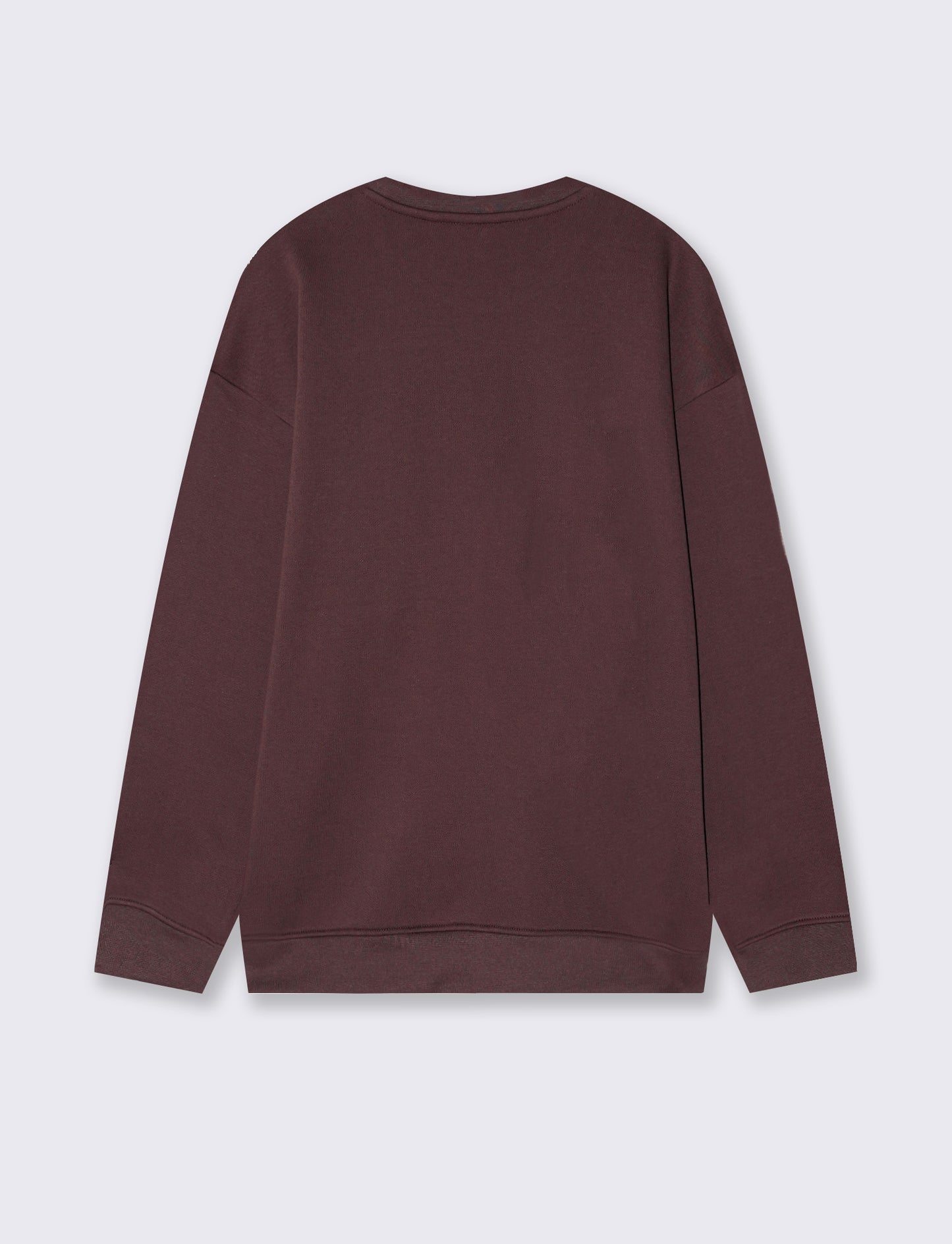 Felpa girocollo relaxed fit in cotone - Bordeaux