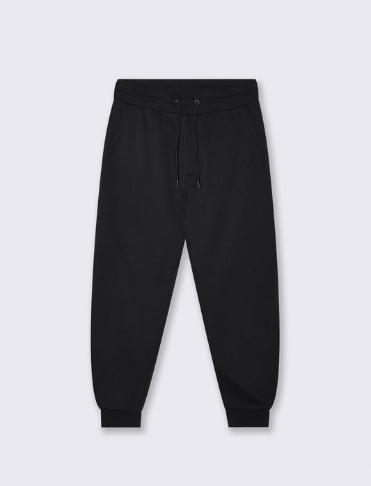 Pantaloni Jogger Basic in Felpa Garzata - Nero