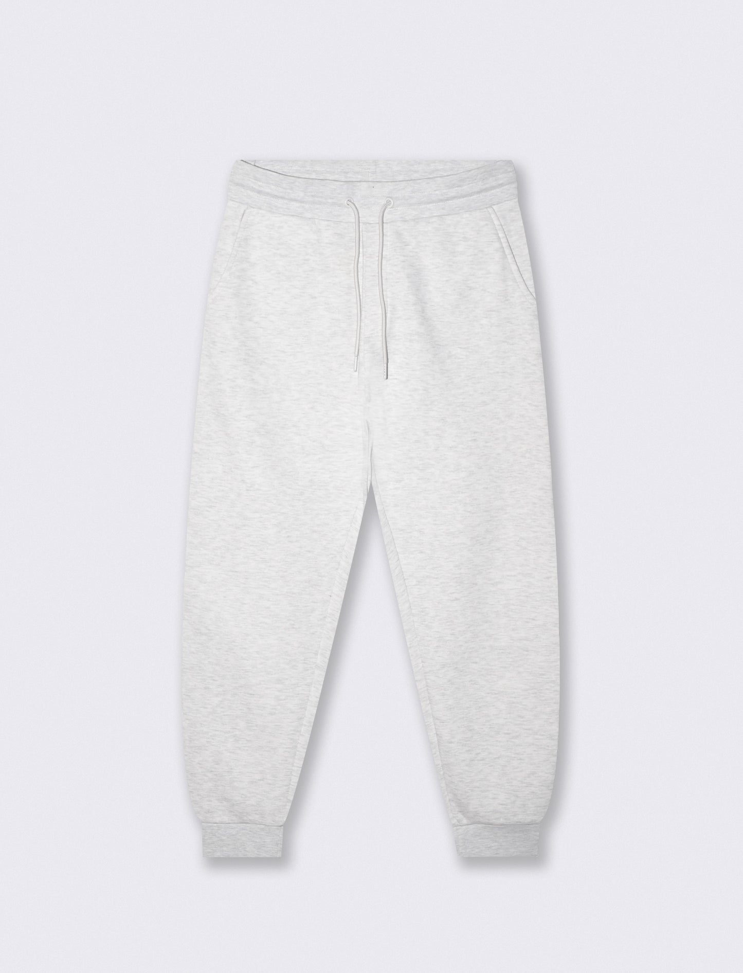 Pantaloni Jogger Basic in Felpa Garzata - Grigio mel.